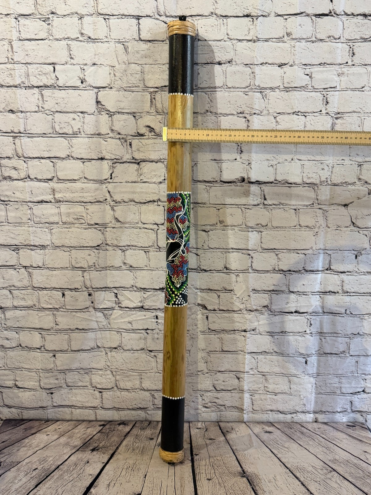 100cm Hand Painted Bamboo Rainstick Shaker in Aboriginal Style Design Instrument3