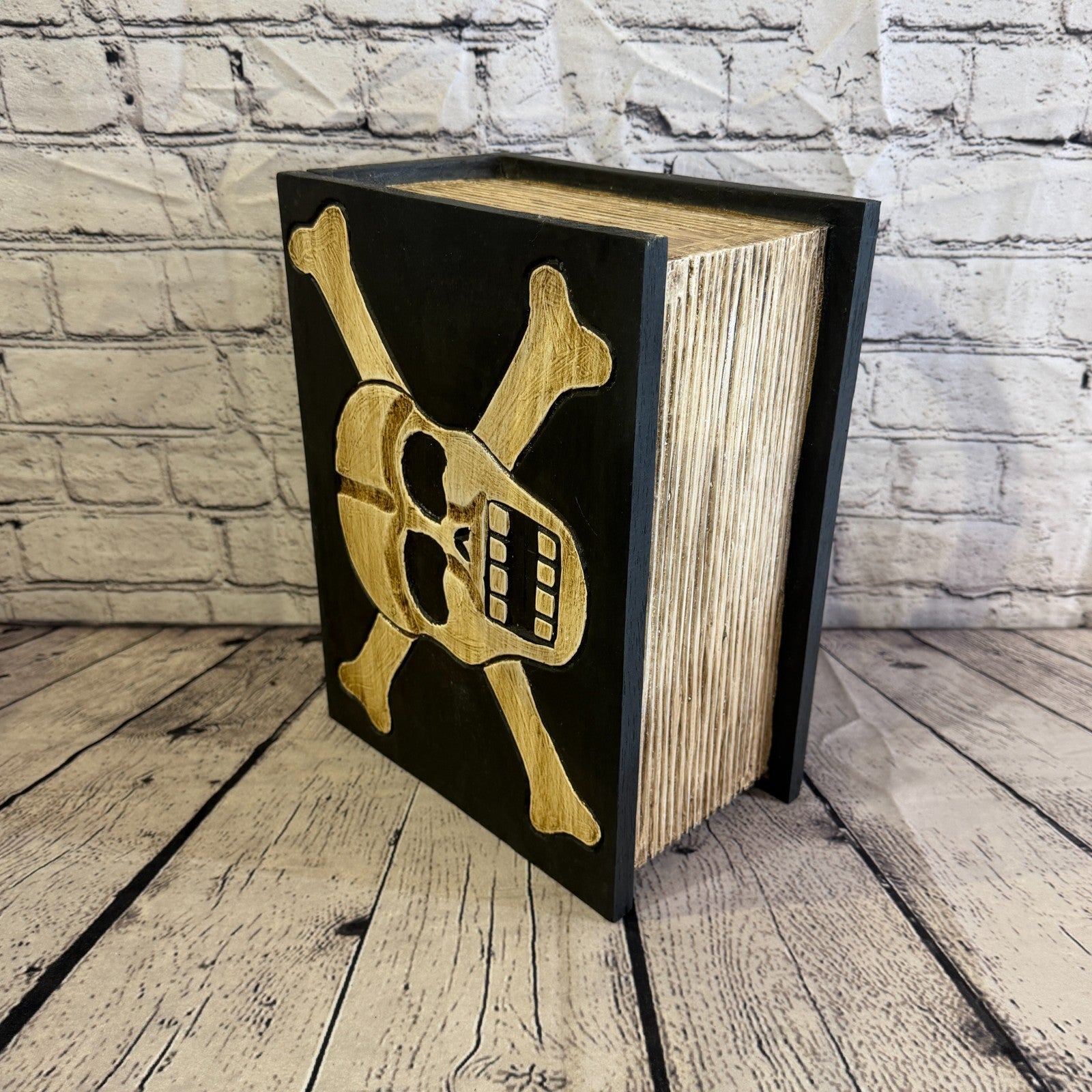 30cm x 24cm x 15cm Book Wood Gothic Skeleton Skull Coffin Jewellery Trinket Box0