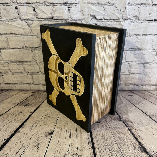30cm x 24cm x 15cm Book Wood Gothic Skeleton Skull Coffin Jewellery Trinket Box0