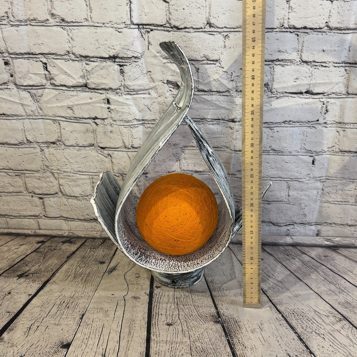 Orange Light Silver Natural 45cm Tall Leaf Lamp Twist LED UK Mains Plug Design 84