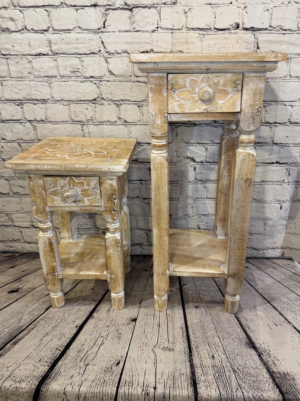 60cm x 27cm White Table  Wooden Side Cabinet Living Hallway Storage Furniture8