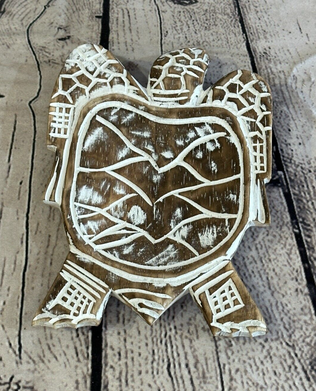 20cm Brown Sea Turtle Bowl Trinket Dish Decoration Designer Mask Wooden Handmade0
