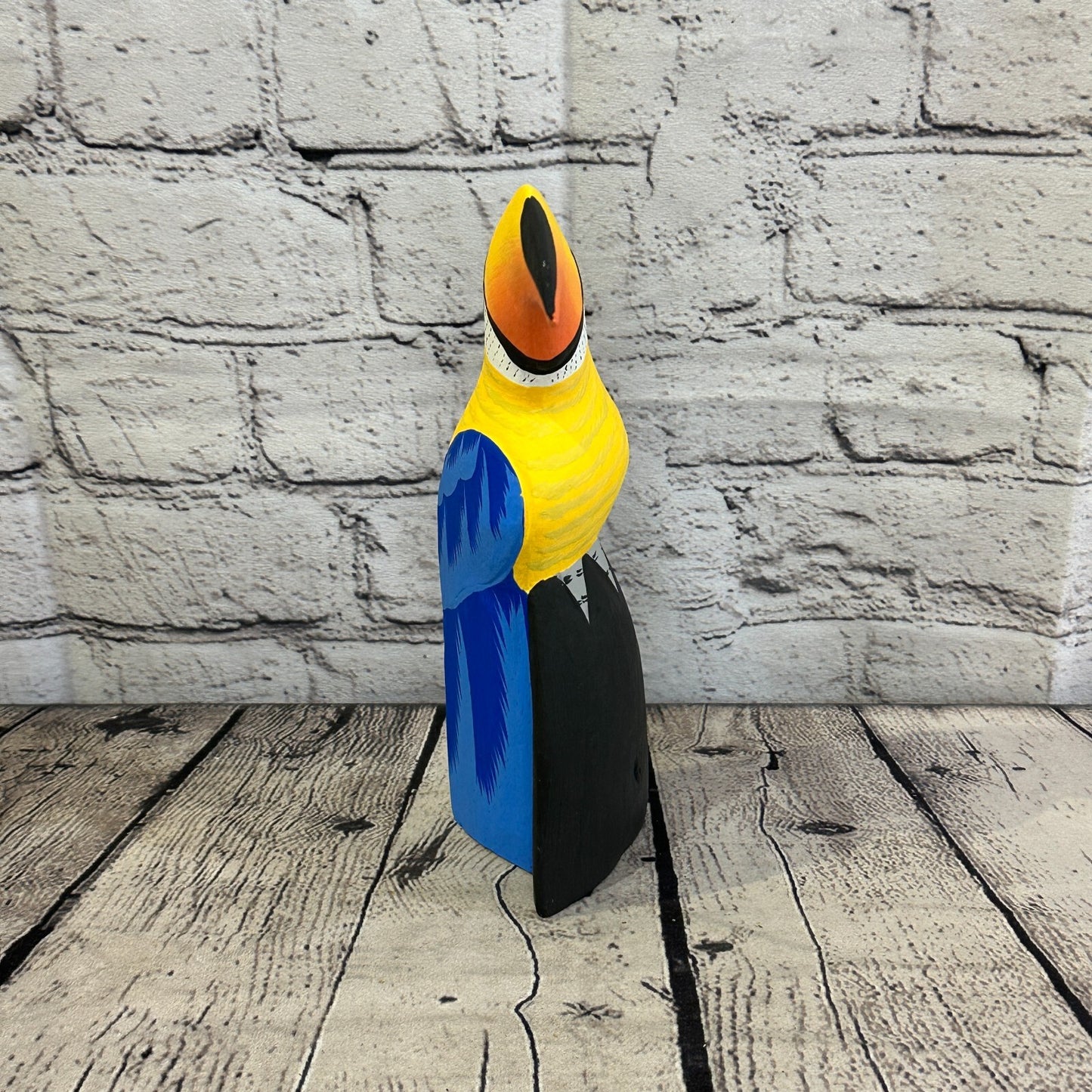 20cm Blue Toucan Bird Ornament Statue Fair Trade Hand Made Carved Wood2