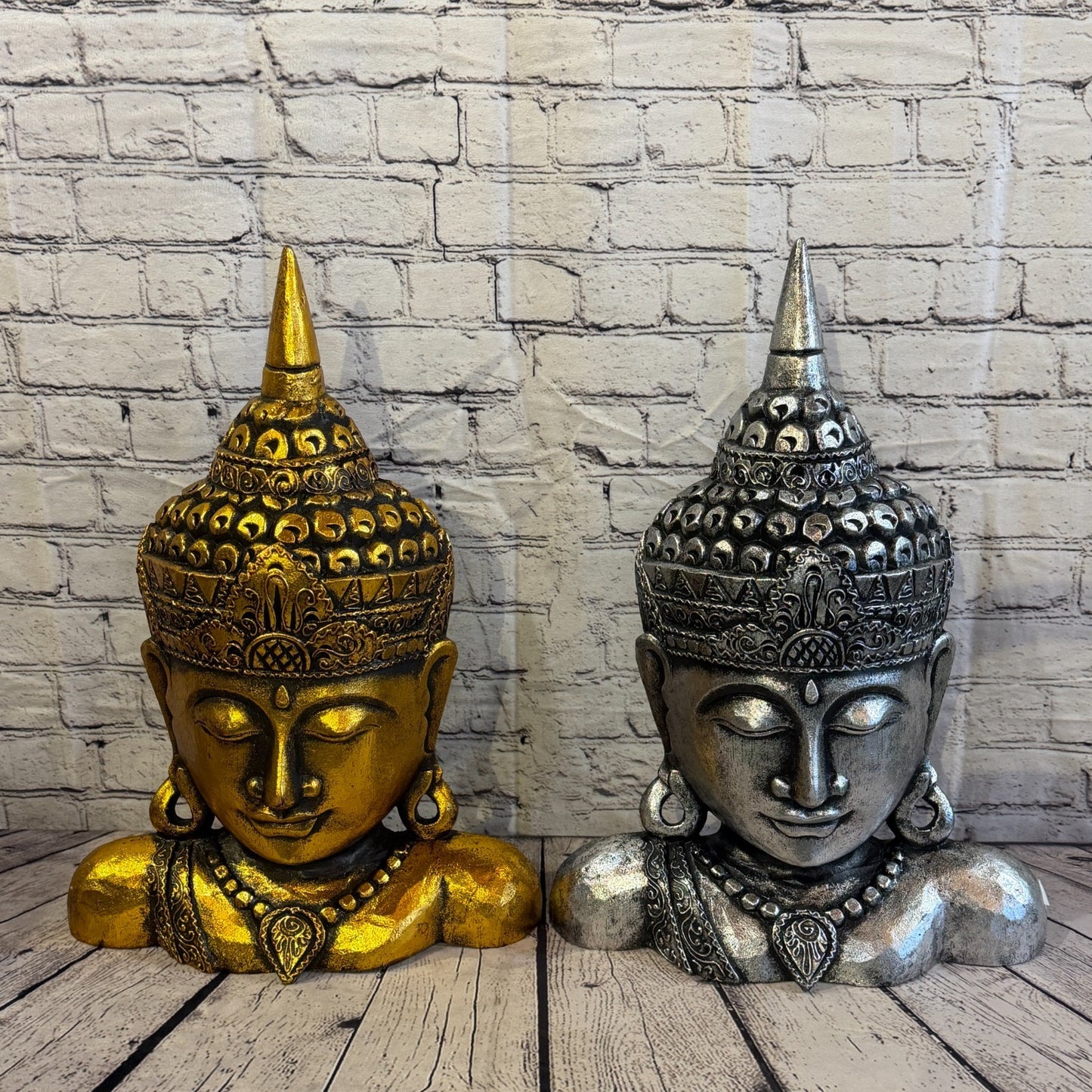 50cm Gold Head Shoulder Buddha Ornament Sculpture Statue Buddhas Handcarved Wood8