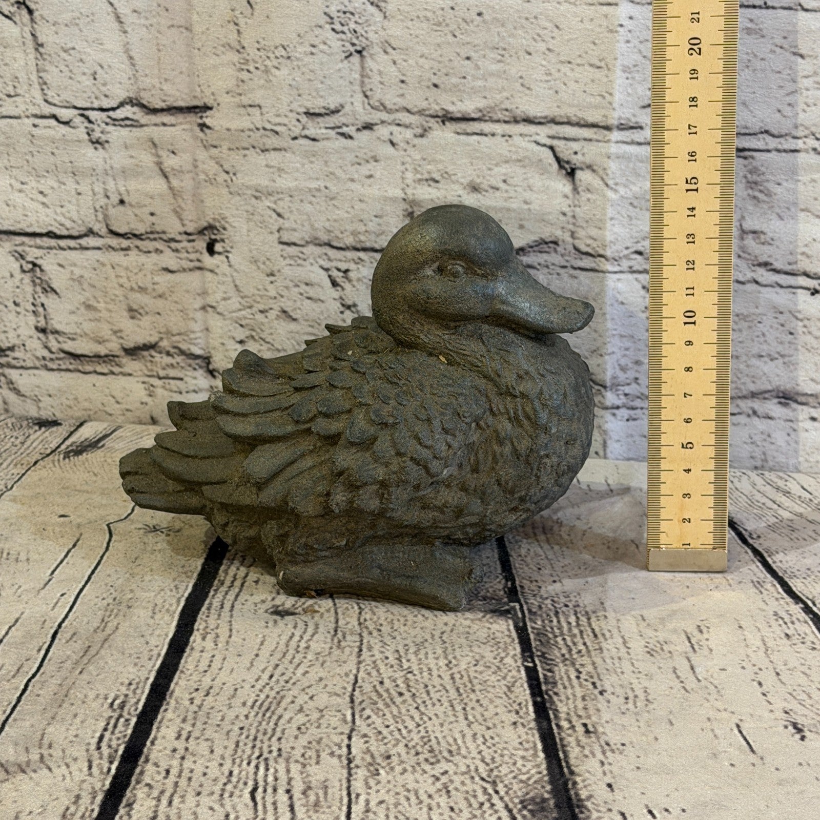 Standing Pond Duck Stone Garden 15cm x 15cm Ornament Indoor Statue Hindu5