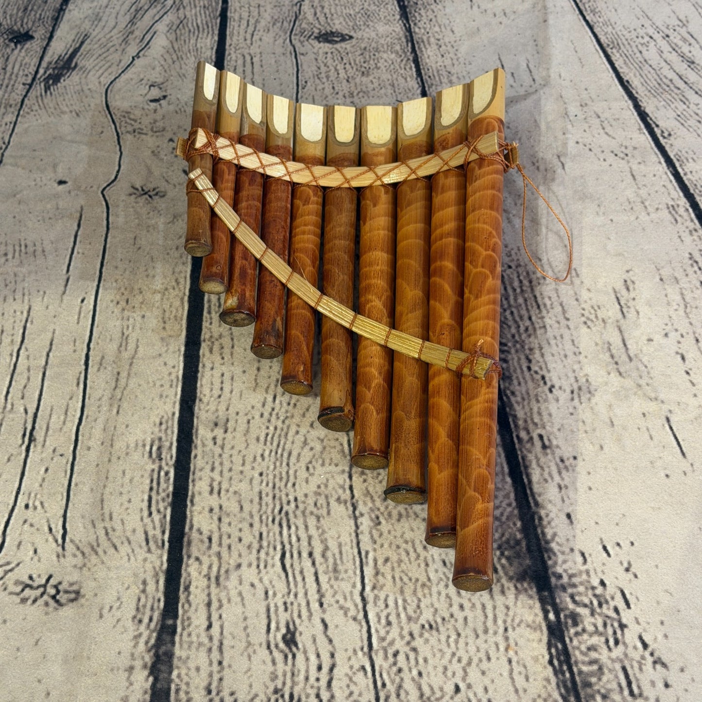25cm 10 Pipe Pan Pipes With Reeds Bambo Flutes Hand Made Fair Trade PanPipes1