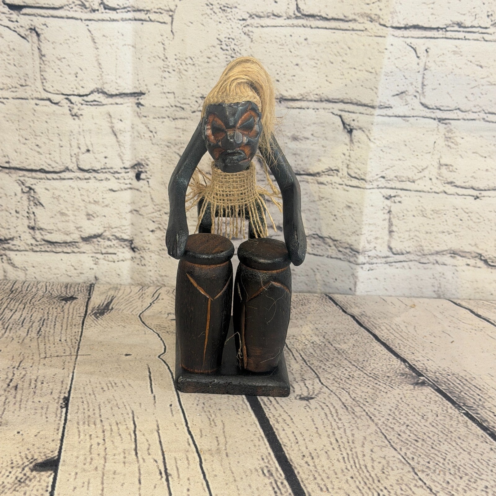 20cm Standing Bongo African Tribal Warrior Man Figure Statue Wood Hand Carved1