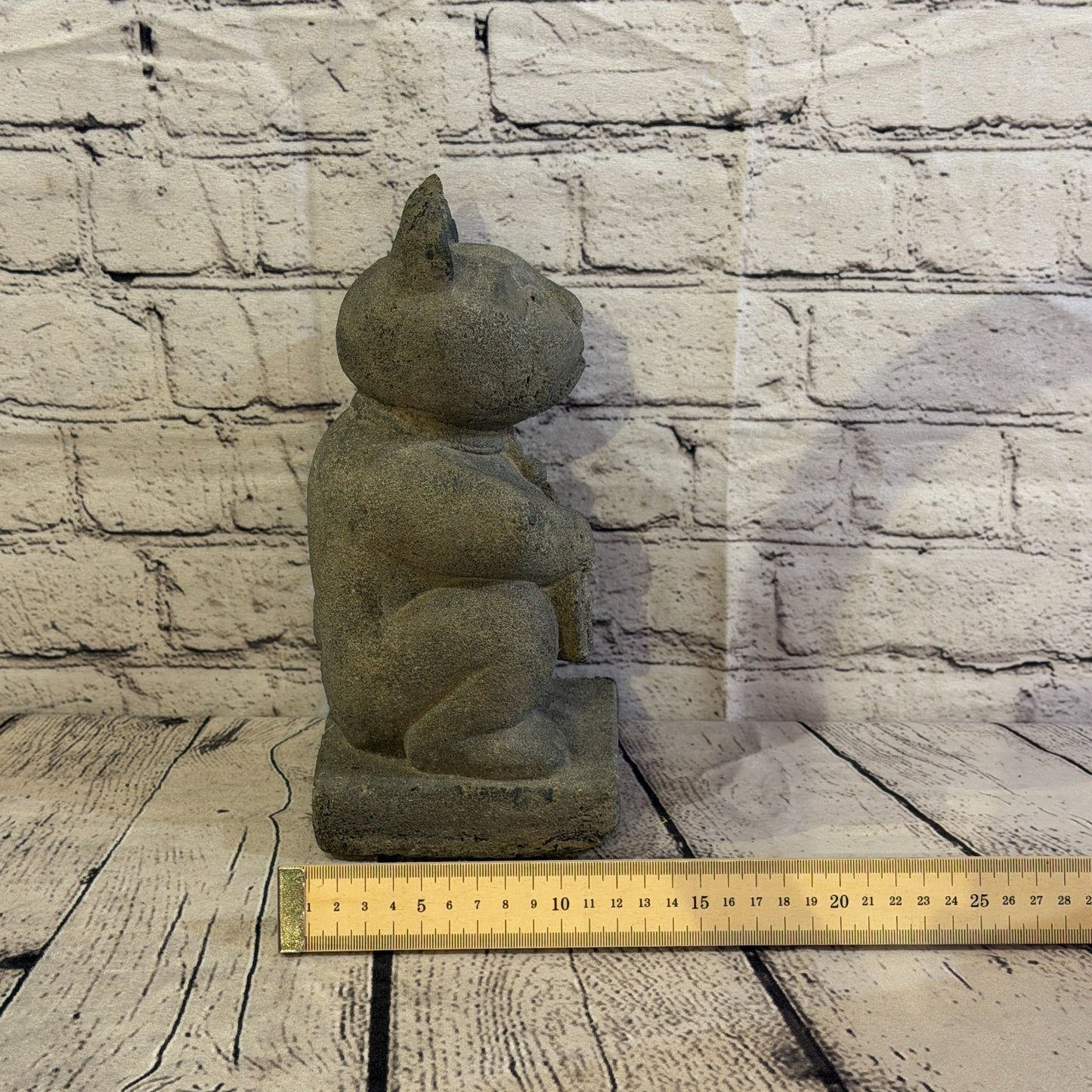 Maneki-Neko Lucky Cat Stone Garden 25cm x 15cm Ornament Indoor Statue Hindu7