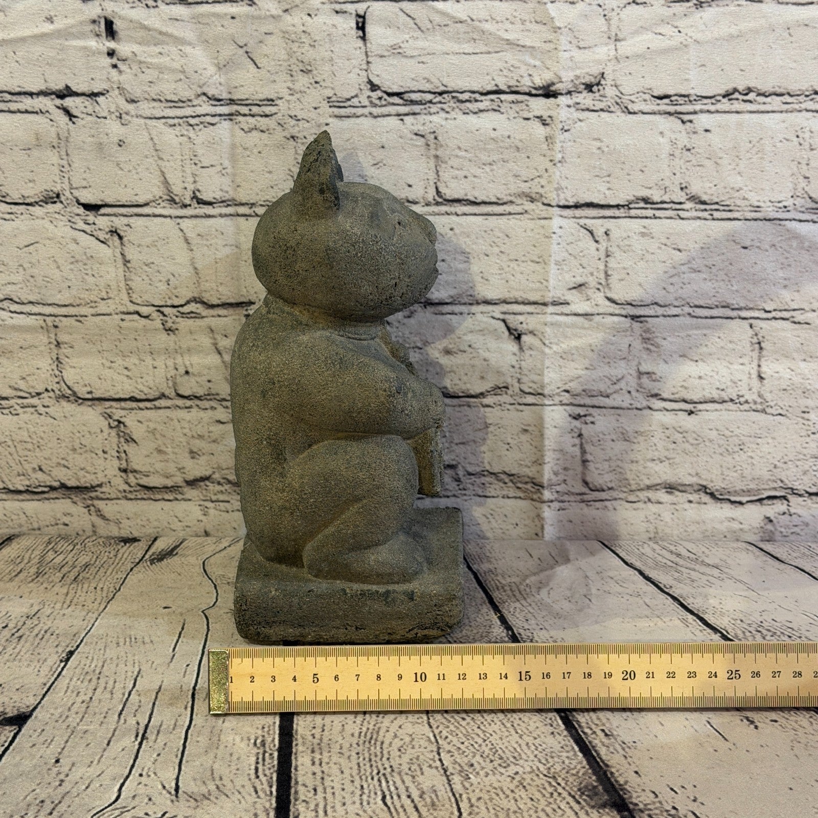 Maneki-Neko Lucky Cat Stone Garden 25cm x 15cm Ornament Indoor Statue Hindu7