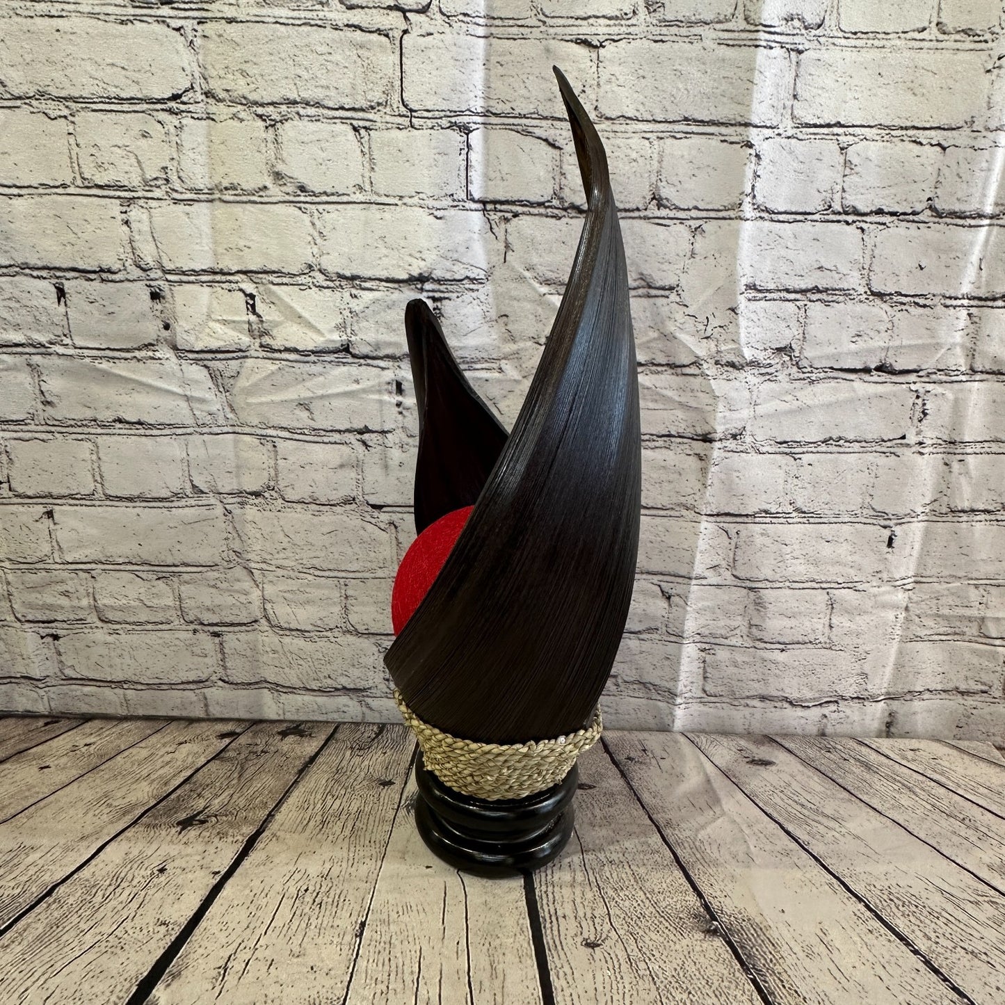 Red Dark Brown Natural 55cm Tall Leaf Lamp Twist LED UK Mains Plug Design 22