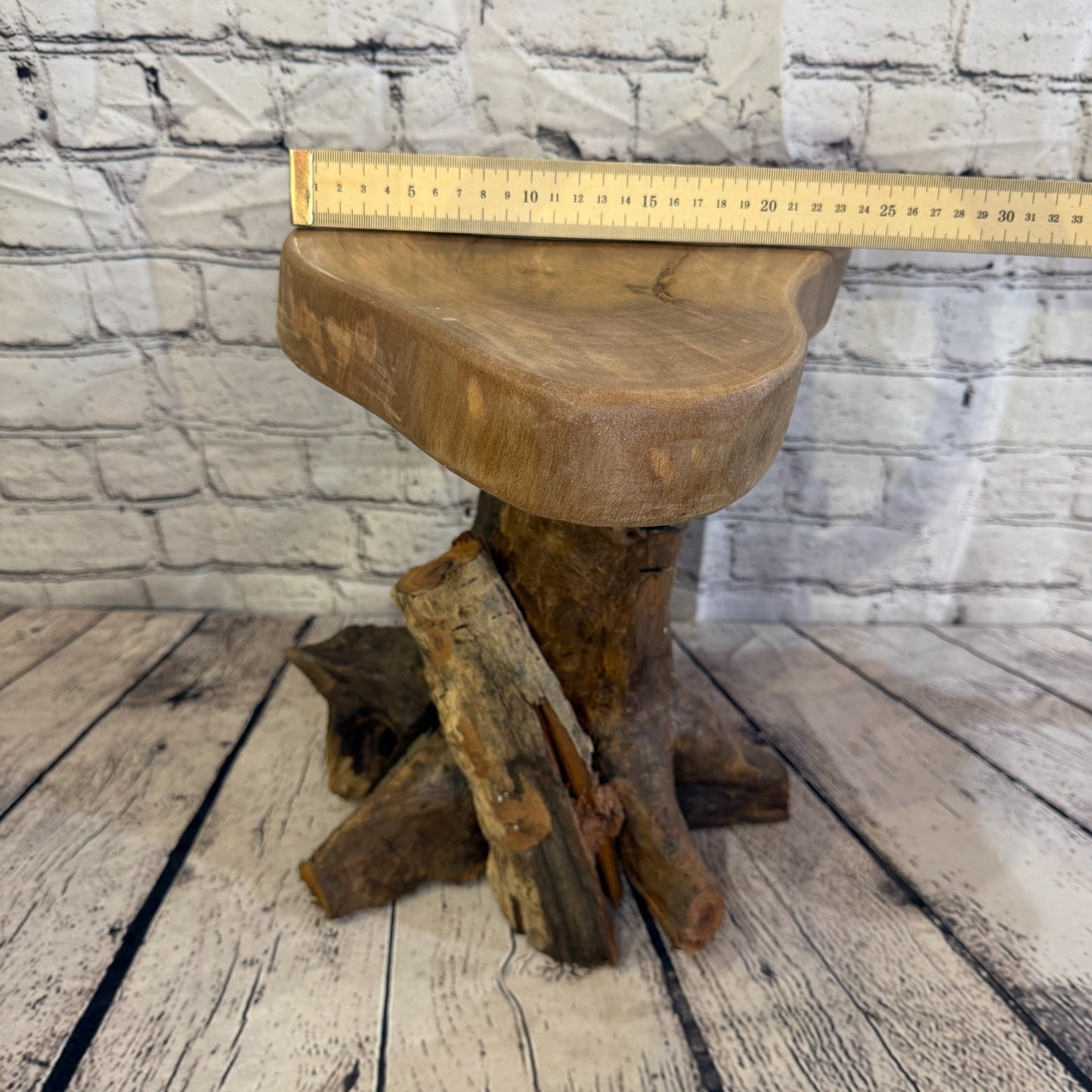 30cm x 25cm Wooden Coffee Root Sculpture Garden Teak Root Ornament Carved No 186