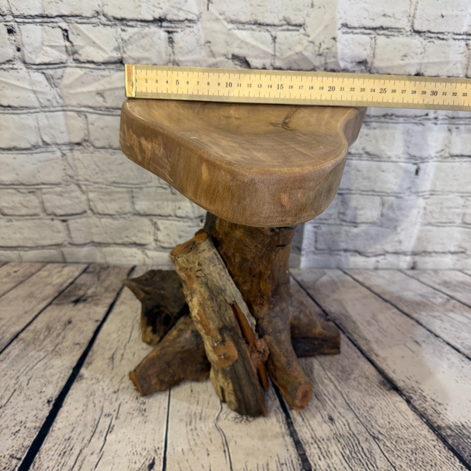 30cm x 25cm Wooden Coffee Root Sculpture Garden Teak Root Ornament Carved No 186
