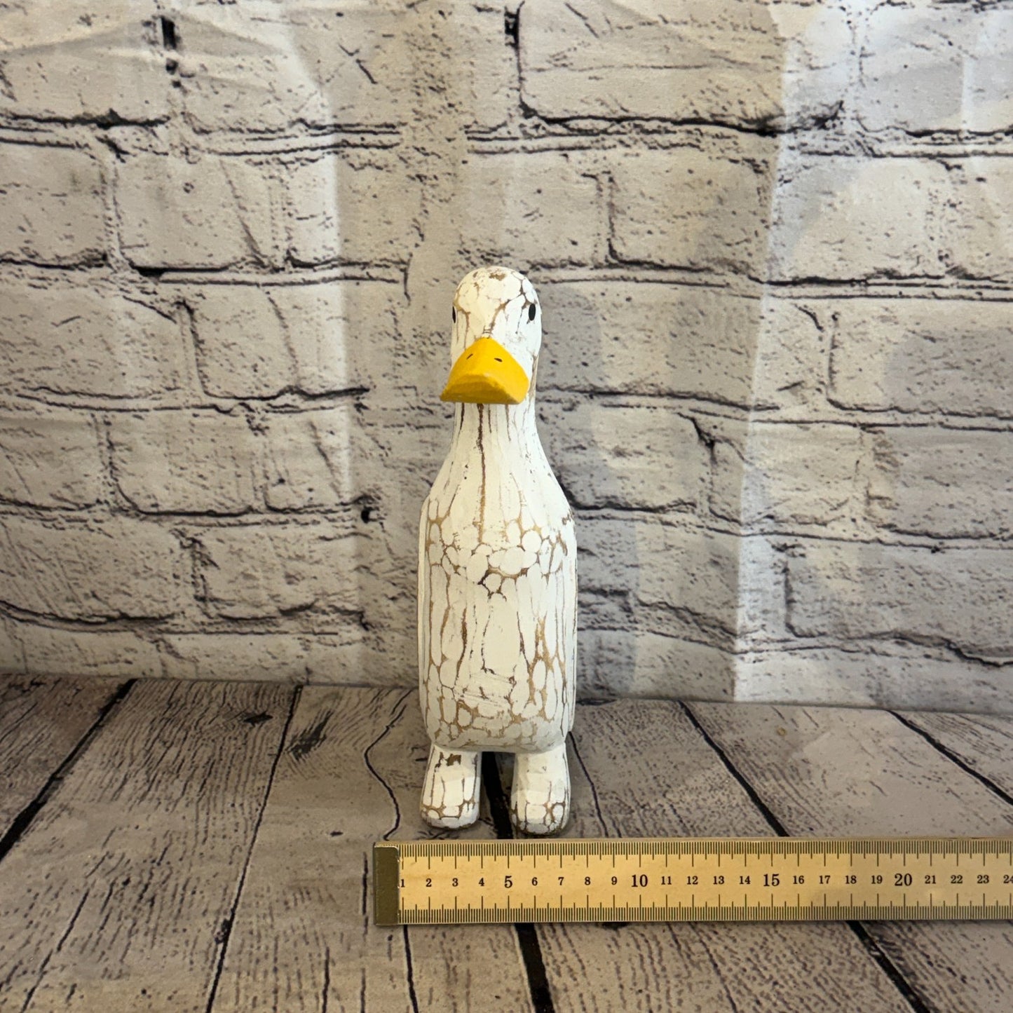 Looking Forward 25cm Tall Wooden White Duckling Baby Duck Shabby Wood Fairtrade8