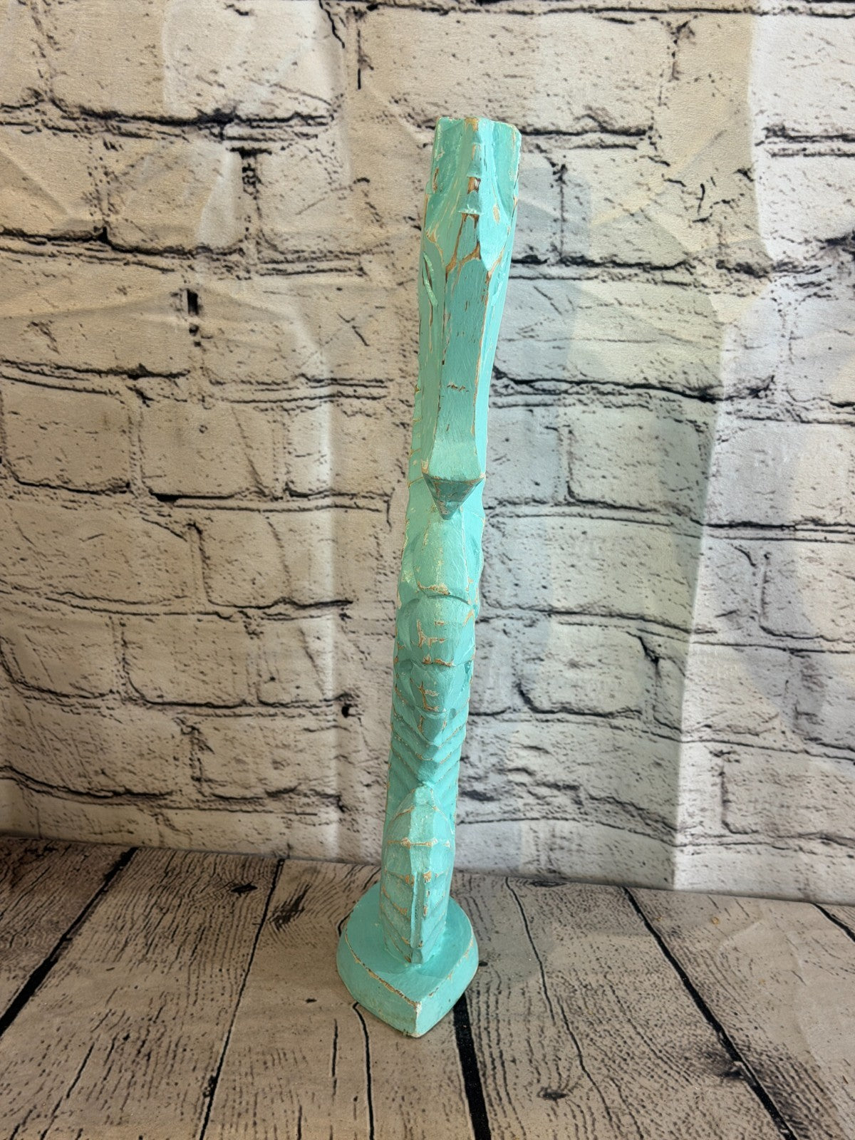 40cm Green Teal Wooden Shabby Seahorse Statue Ornament Fair Trade Handcarved1