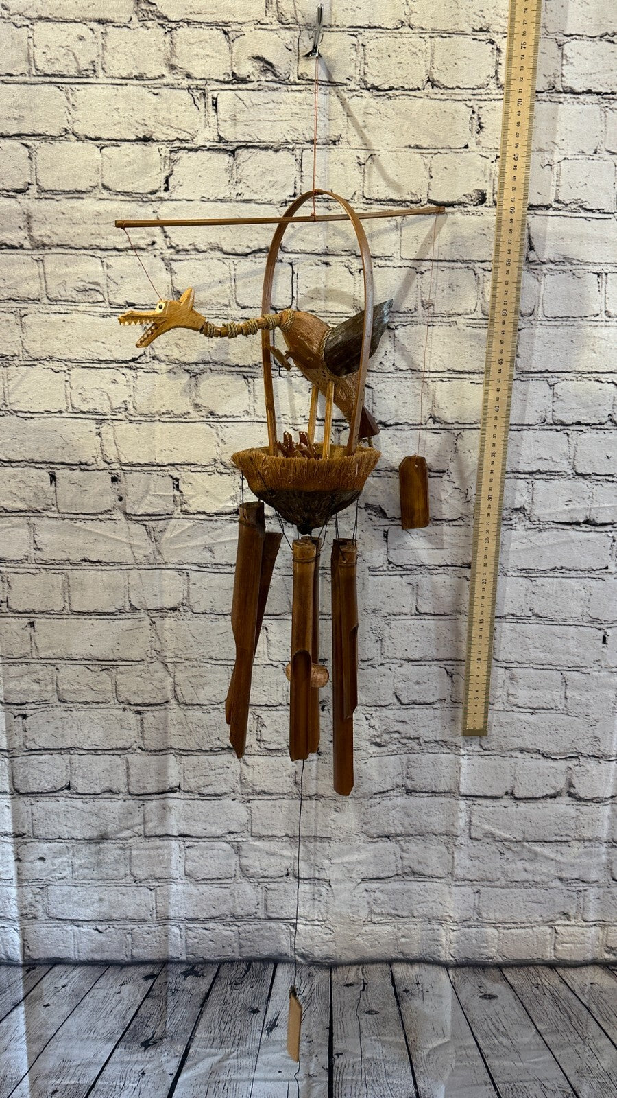 Dragon Nest With Chimes Bamboo Windchime 60cm Garden Gift Summer Handmade Chimes3