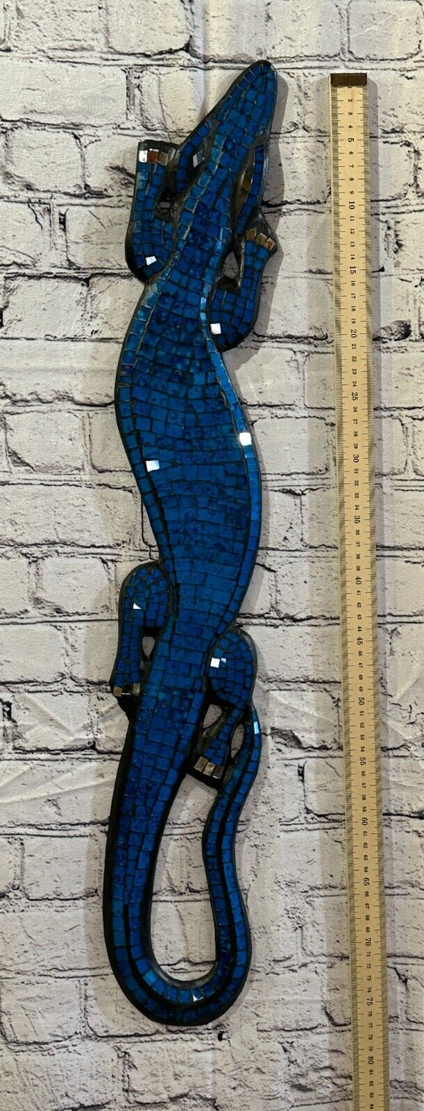 80cm Gecko Dark Blue Mosaic Wall Hanging Wooden Ornaments Wood Carving5