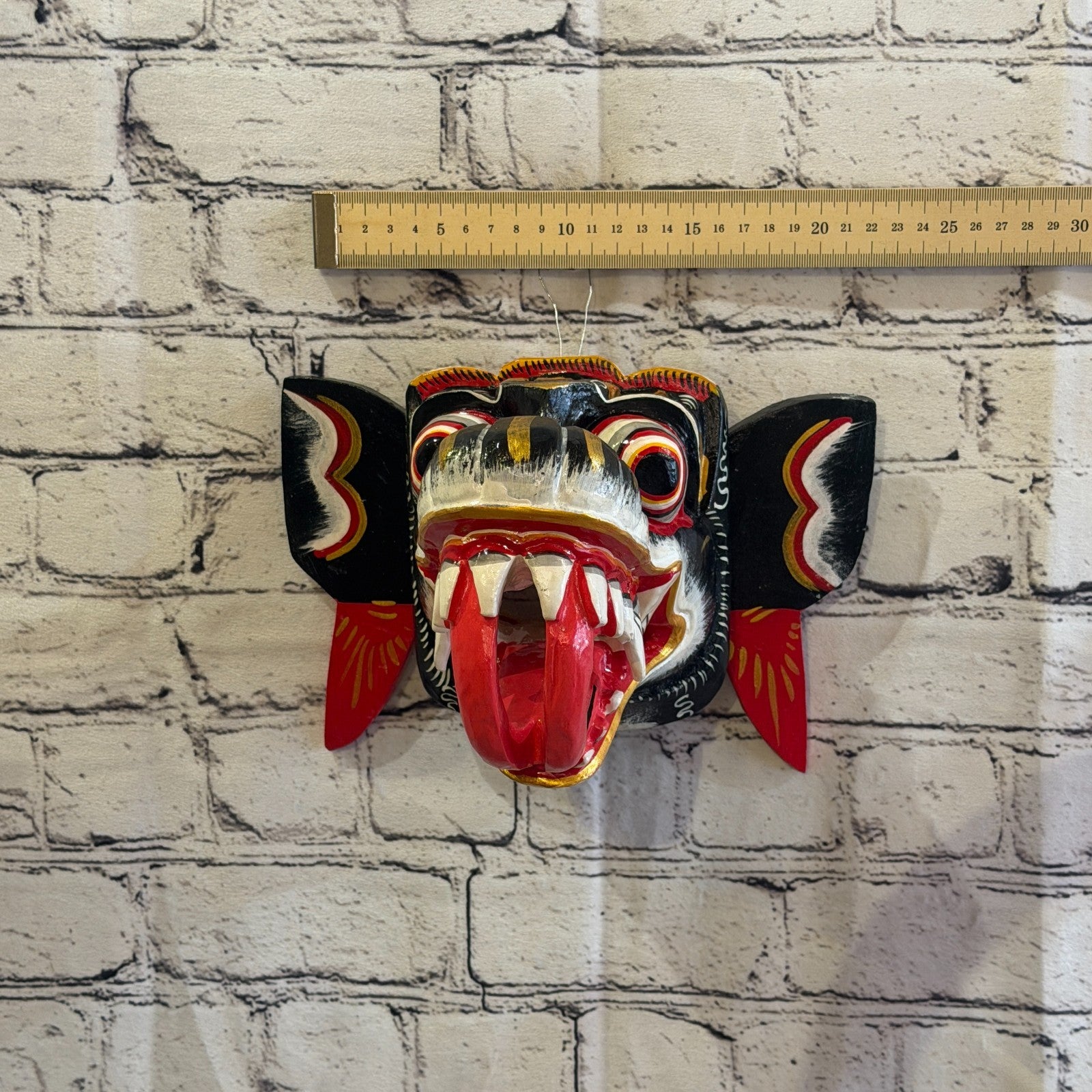 20cm Naga Basukih Black Dragon Hindu Deity Wooden Hand Carved Mask Painted8