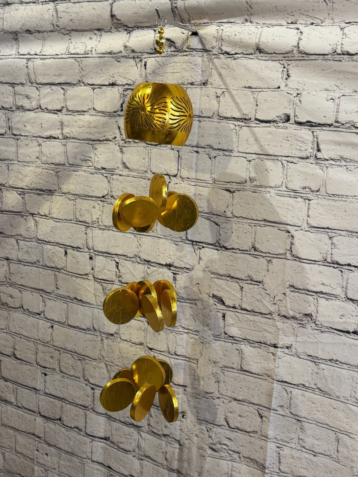 Gold Coconut Bamboo Windchime Plain 60cm Garden Gift Summer Handmade Chimes1