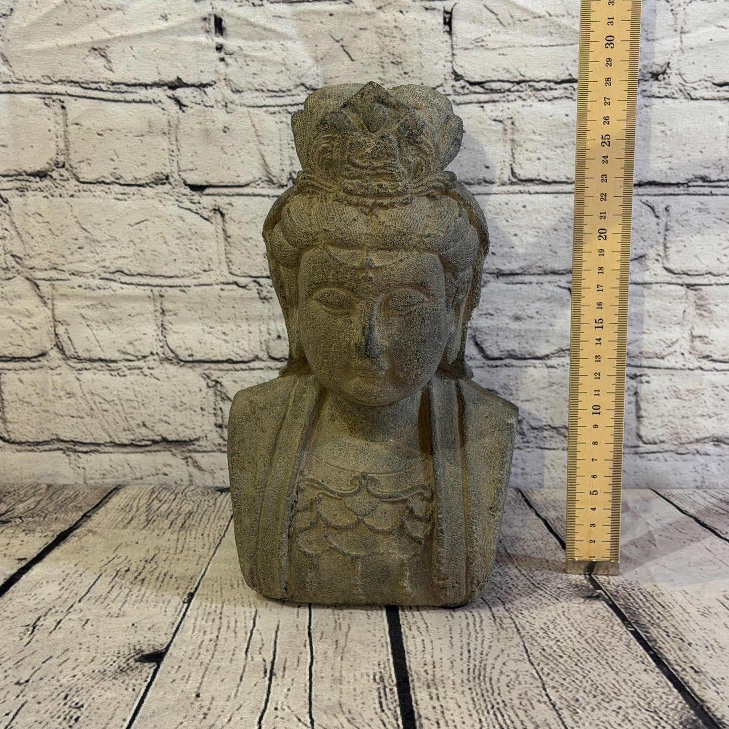 Thai Buddha Head Stone Garden 30cm x 18cm Ornament Indoor Statue Hindu5