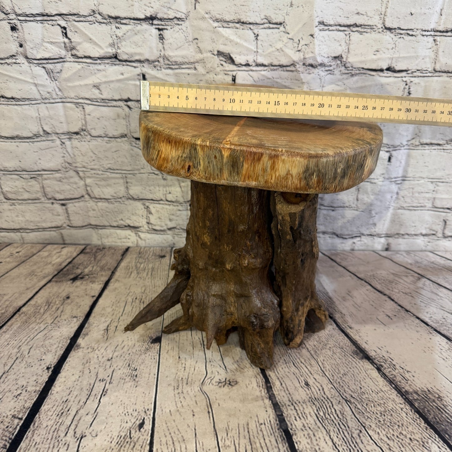 30cm x 25cm Wooden Coffee Root Sculpture Garden Teak Root Ornament Carved No 175