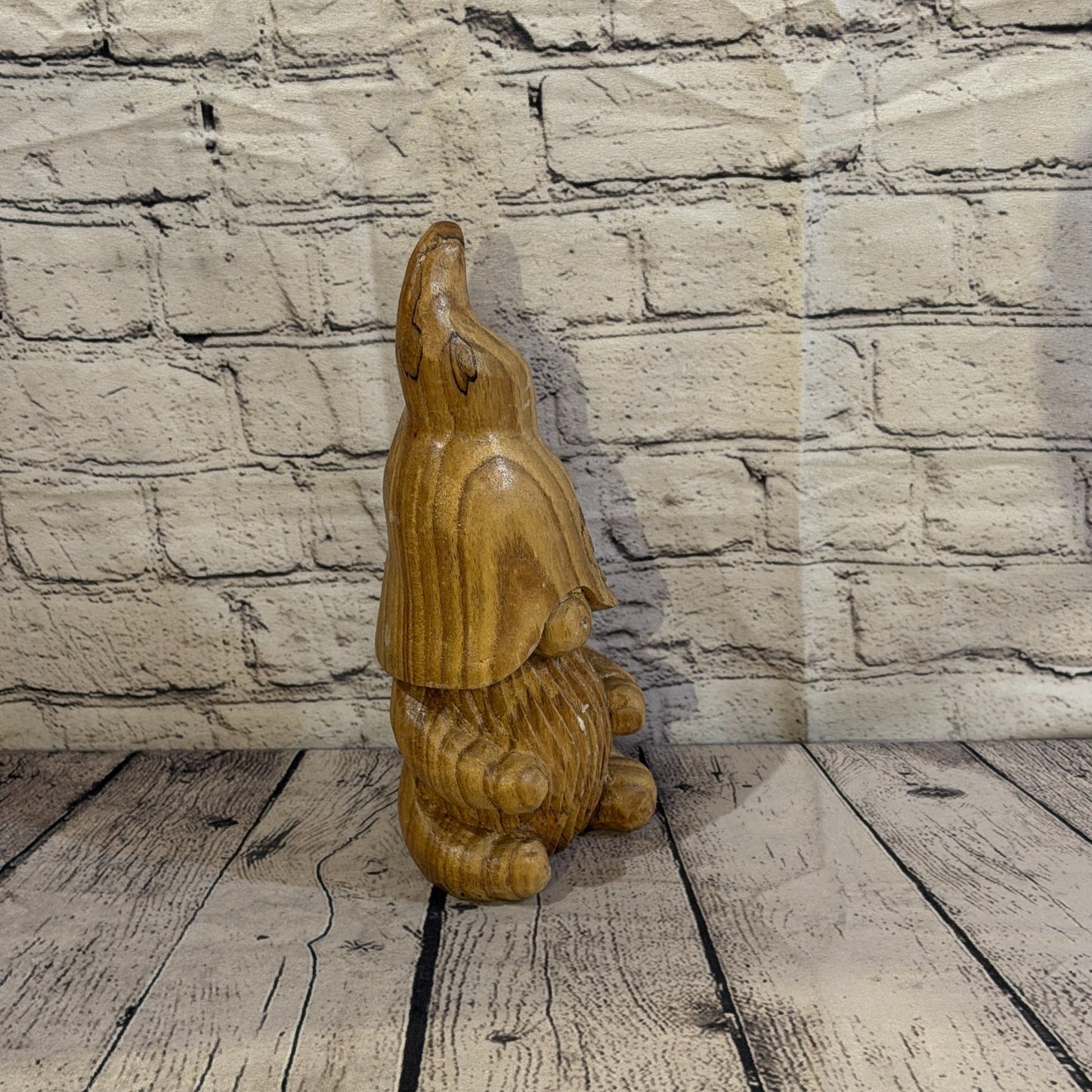 Gonk Dwarf Of The Woods 30cm Hand Carved Wizard Tree Trunk Wood Fairtrade2