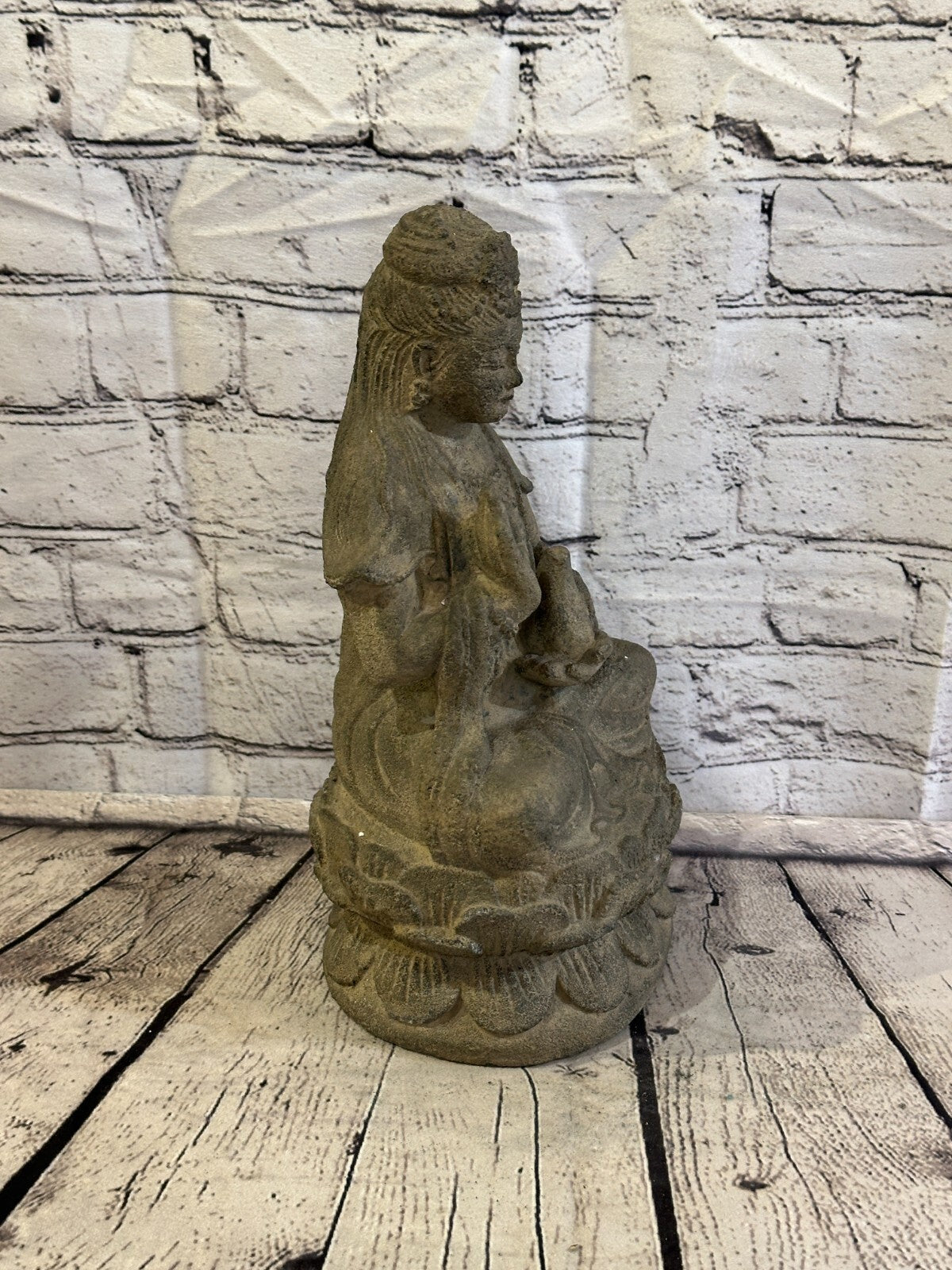 Quan Yin Stone Garden 35cm x 15cm Ornament Outdoor Indoor Statue Hindu4