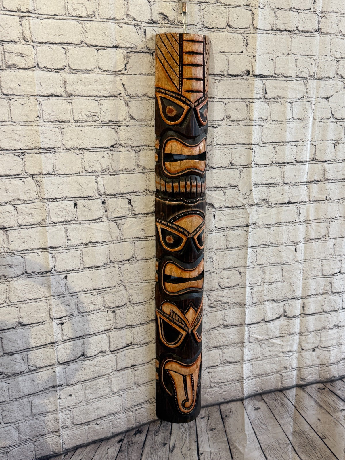 100cm Tiki Bar Mask Sign Decoration Wall Hanging Mask Wood Carving Design 10