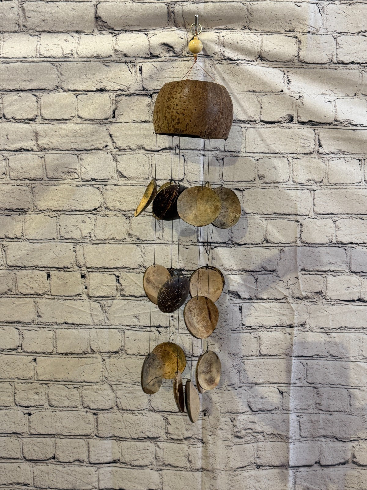 Coconut Shell Bamboo Windchime Plain 60cm Garden Gift Summer Handmade Chimes2