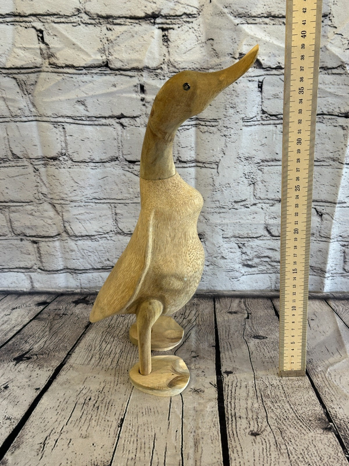 Looking Forward 40cm Tall Wooden Hairy Duckling Baby Duck Bamboo Root Fairtrade6
