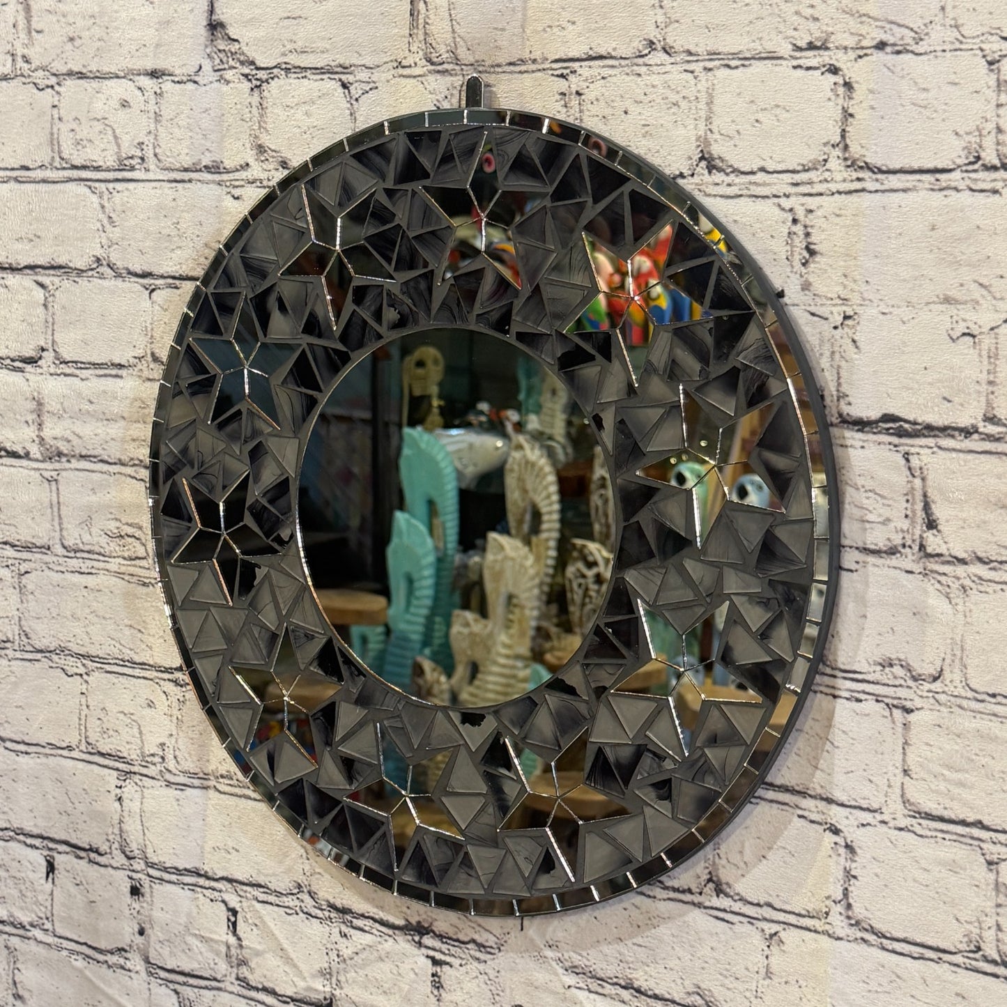 Grey Black Star Black Mosaic Tile Wall Mirror 40cm x 40cm 16 Inches Handmade1