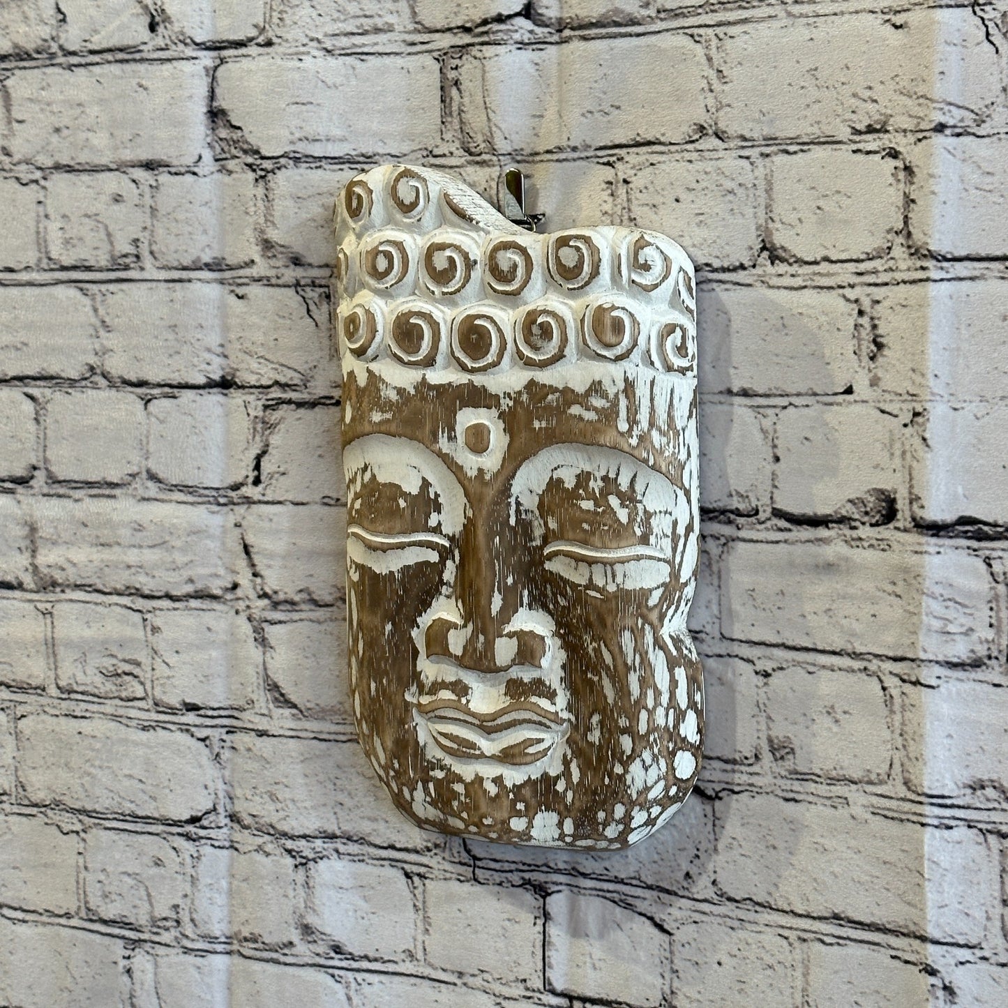 30cm Brown Tiki Style Wall Decoration Buddha Head Designer Mask Wooden Handmade1