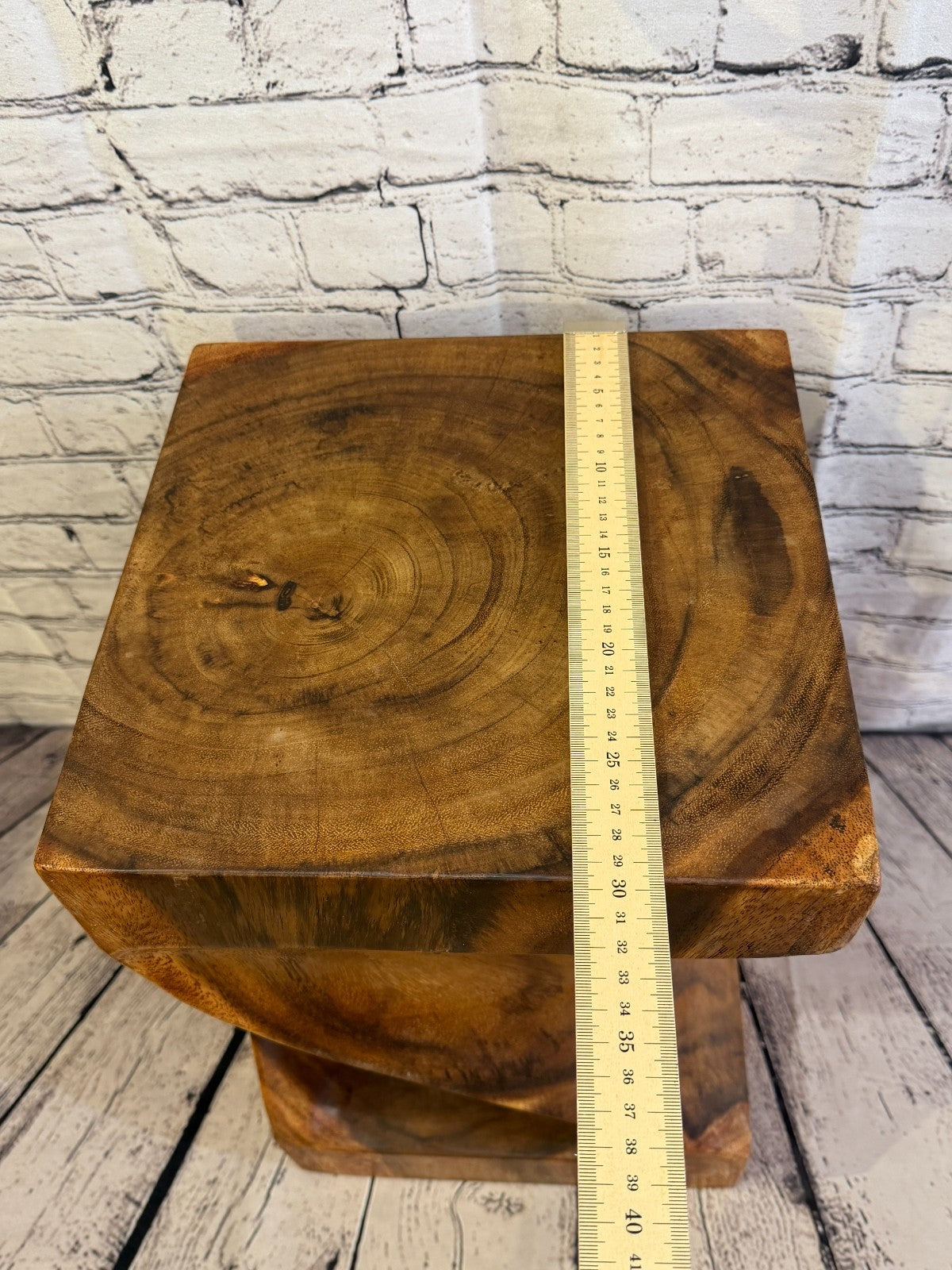 45cm x 30cm x 30cm Wooden Teak Wood Twist Cube Table Sculpture Root Ornament8