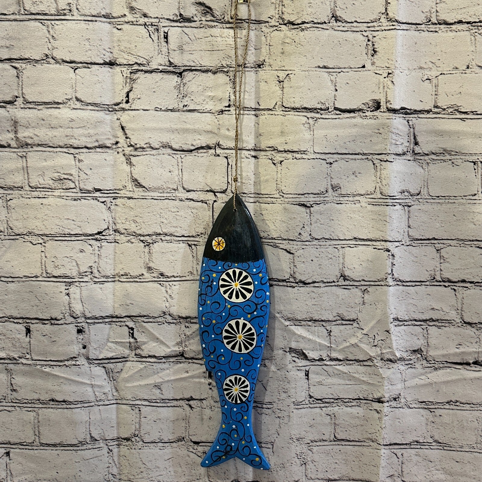 40cm Hanging Fish Hand Painted Fish Wooden Hanging Fish Coastal Decor Design 22