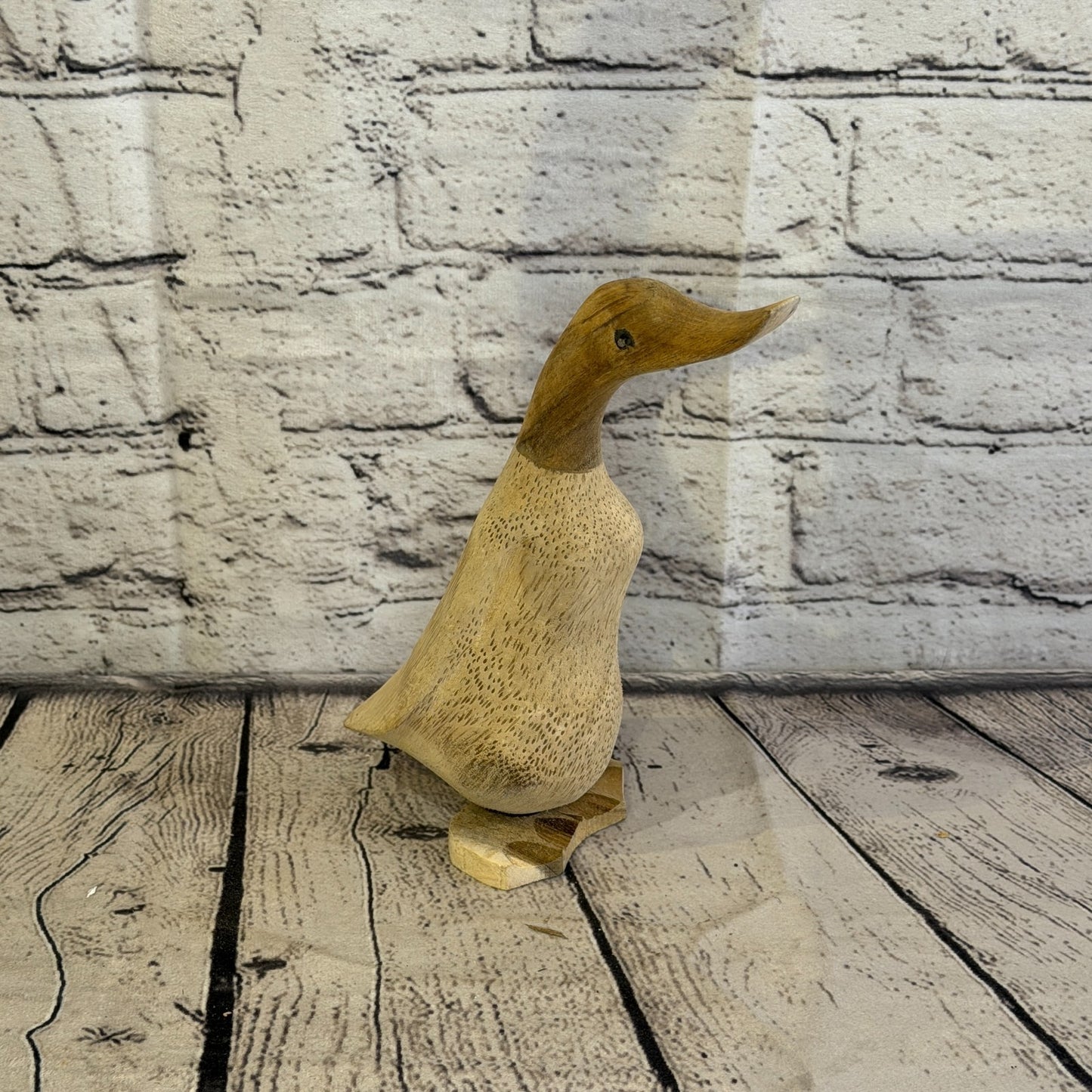 Looking Forward 20cm Tall Wooden Smooth Duckling Baby Duck Bamboo Root Fairtrade2
