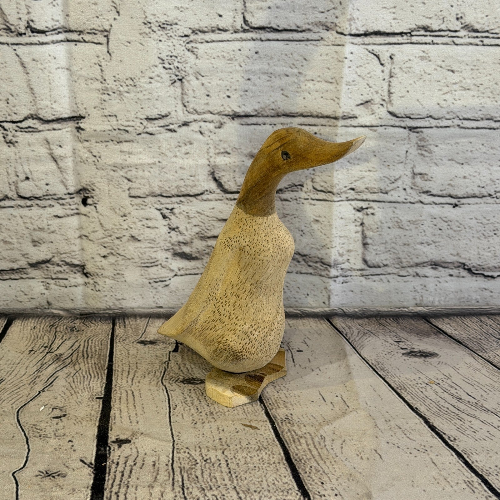 Looking Forward 20cm Tall Wooden Smooth Duckling Baby Duck Bamboo Root Fairtrade2