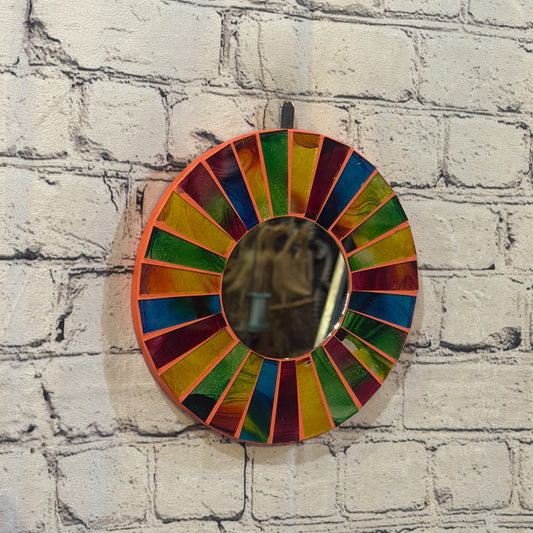 Rainbow Line Terracotta Mosaic Tile Wall Mirror 20cm x 20cm 8 Inches Handmade0