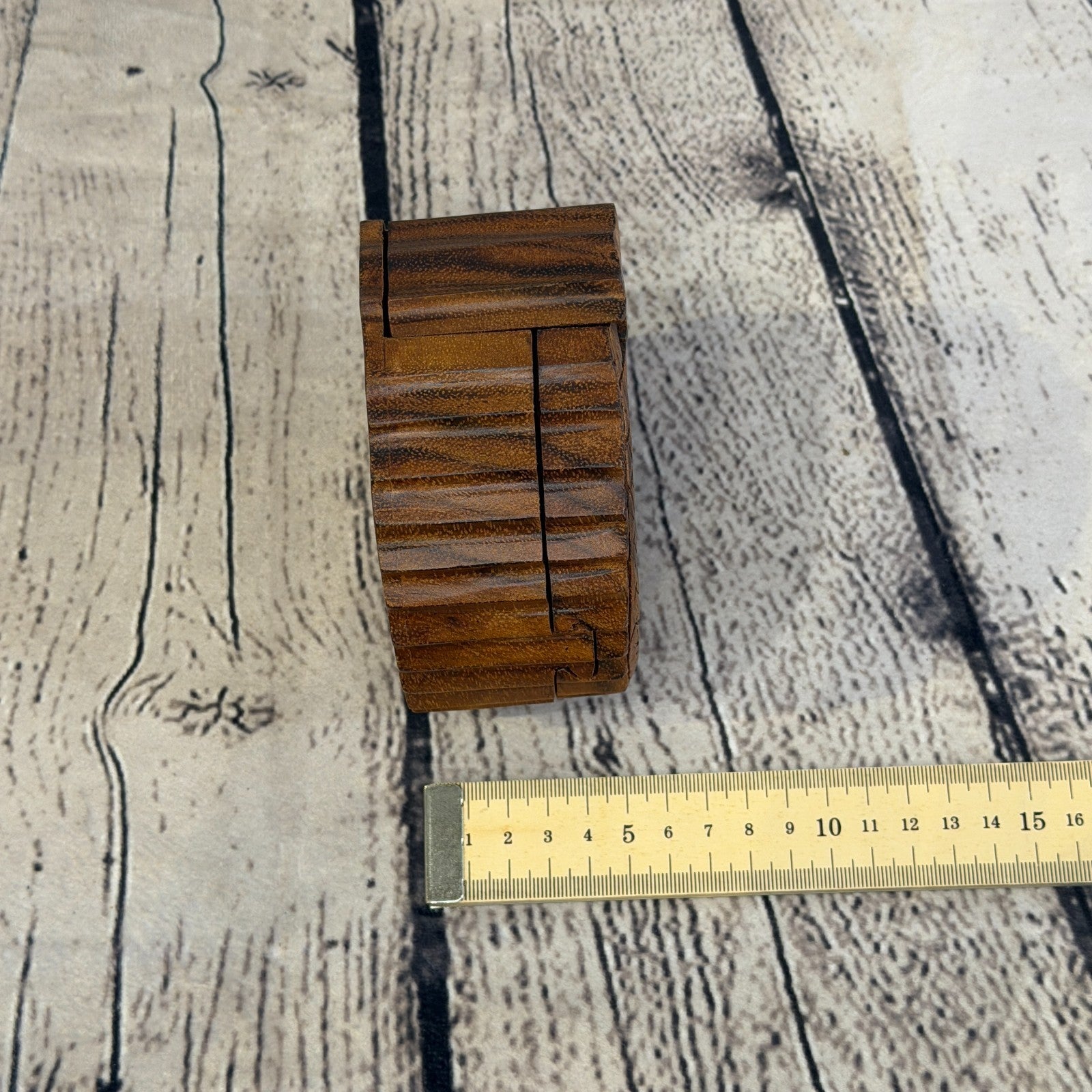 Round Dragon Scale 4 Bit Wooden Puzzle Box Secret Box Magic Trinket Handmade5