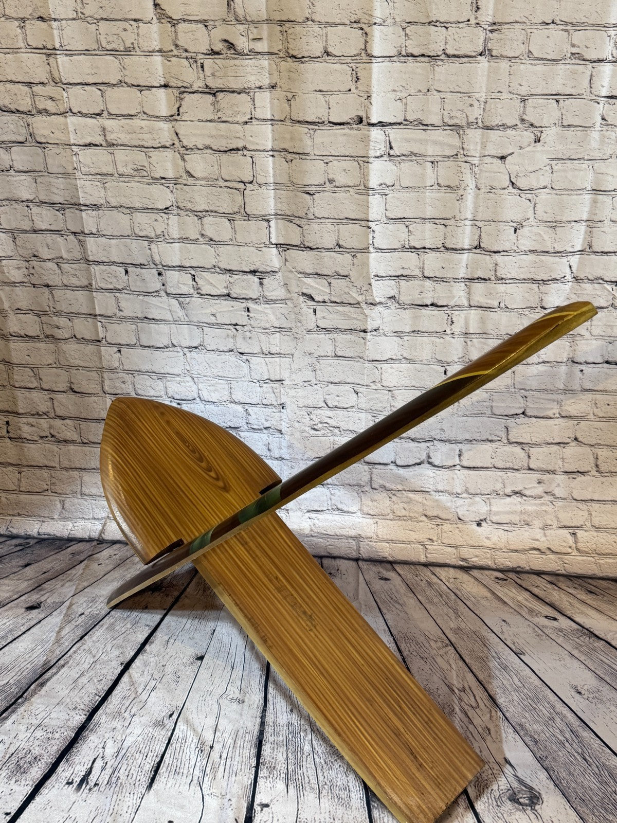 120cm Painted Surf Board Shape African Birthing Chair Hand Carved Wooden Tribal1