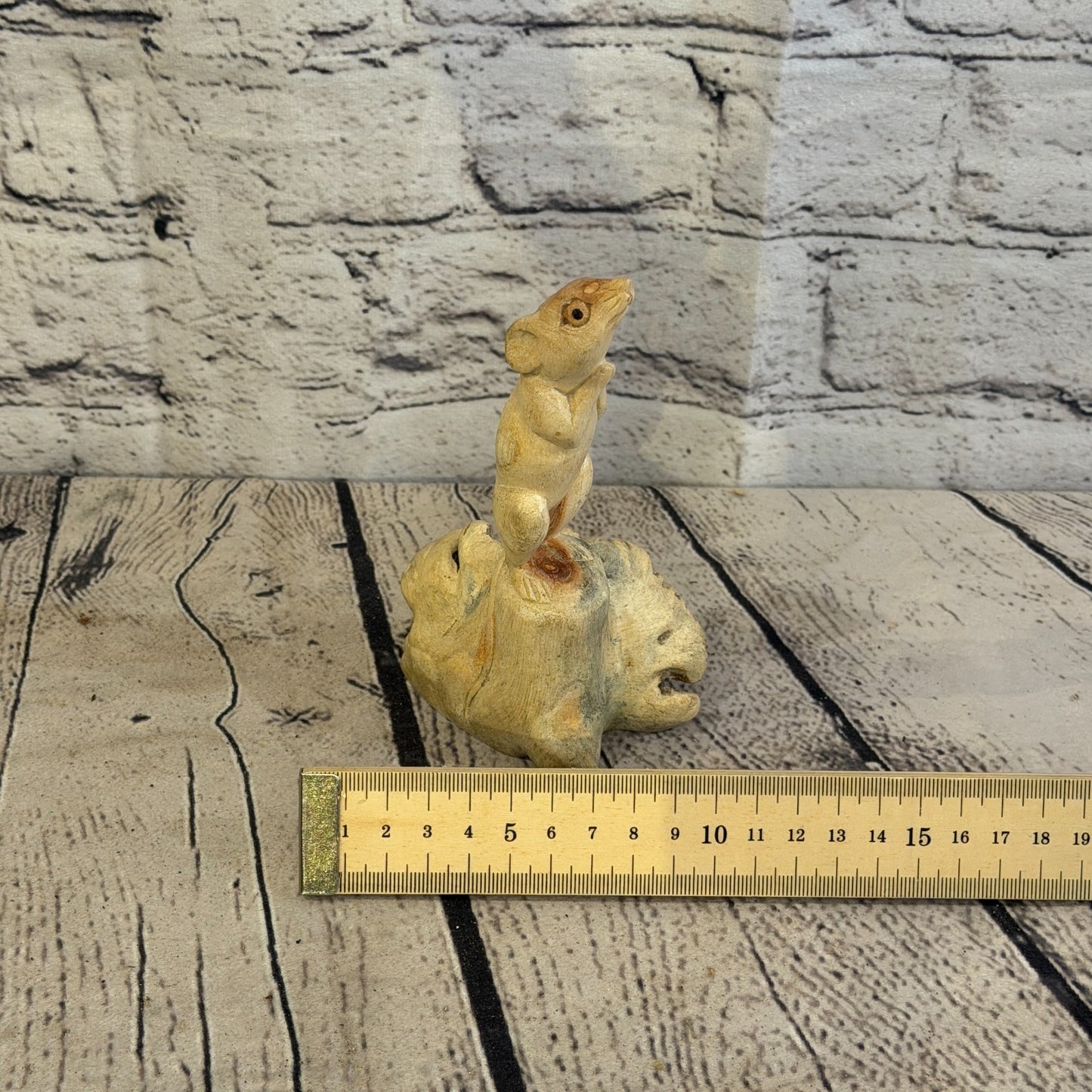 15cm Mouse Mushroom Stand Parasite Wood Ornament Natural Carving Wooden Standing6