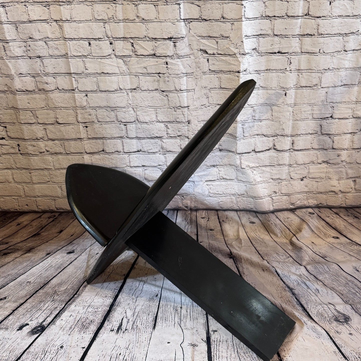 100cm Carved Surf Board Shape African Birthing Chair Hand Carved Wooden Tribal2