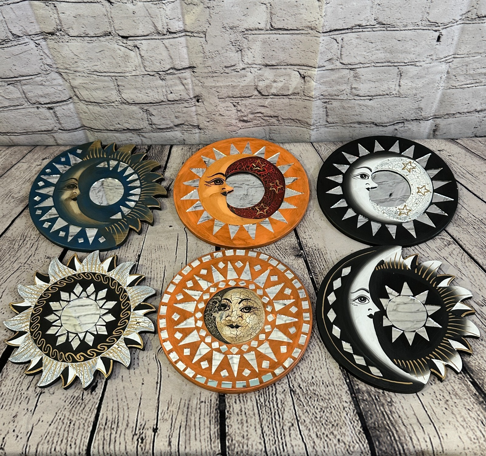 Red Full Moon Mosaic Tile Wall Mirror 30cm x 30cm 12 Inches Handmade Fairtrade7