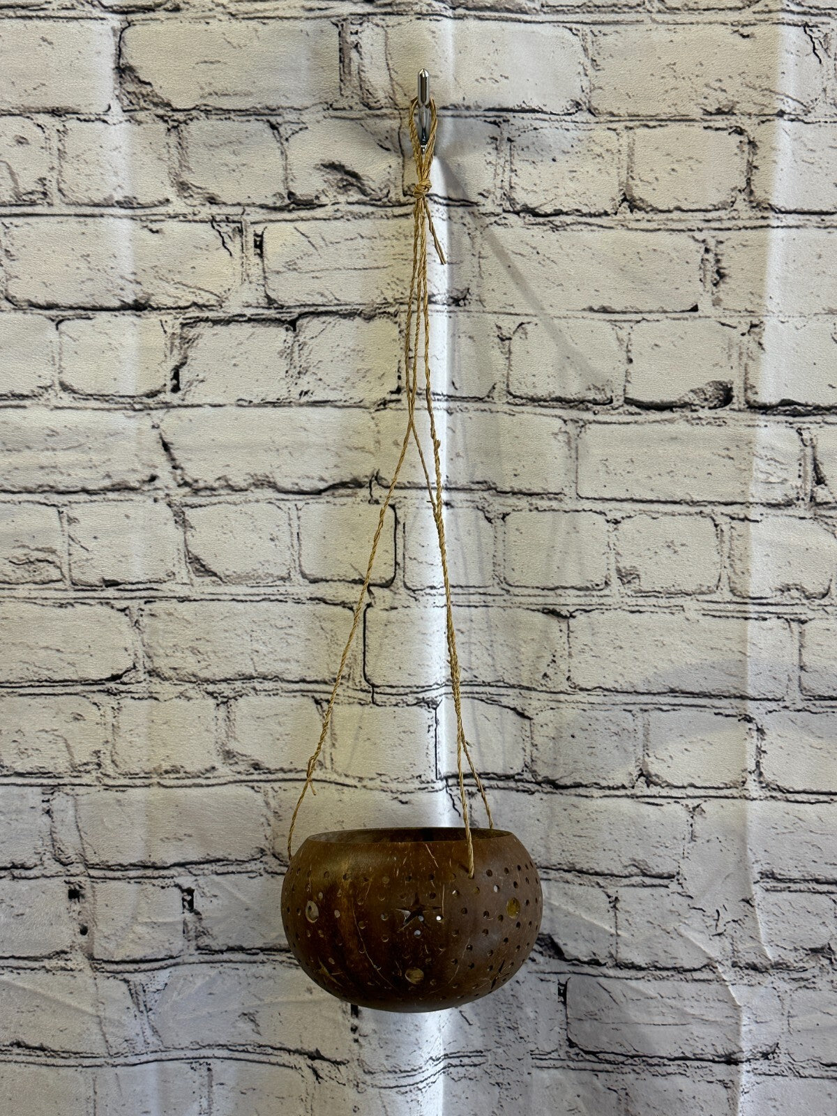 Plain Coconut Shell Hanging Basket Orchid Planter Balcony Decorative Vase Flower3