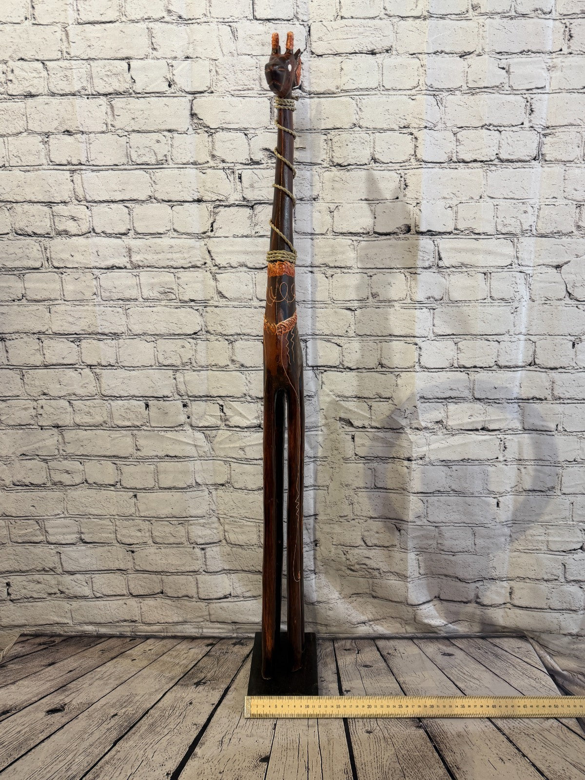 100cm Brown Wooden Giraffe Standing Single Carved Solid Wood Giraffe Handmade7