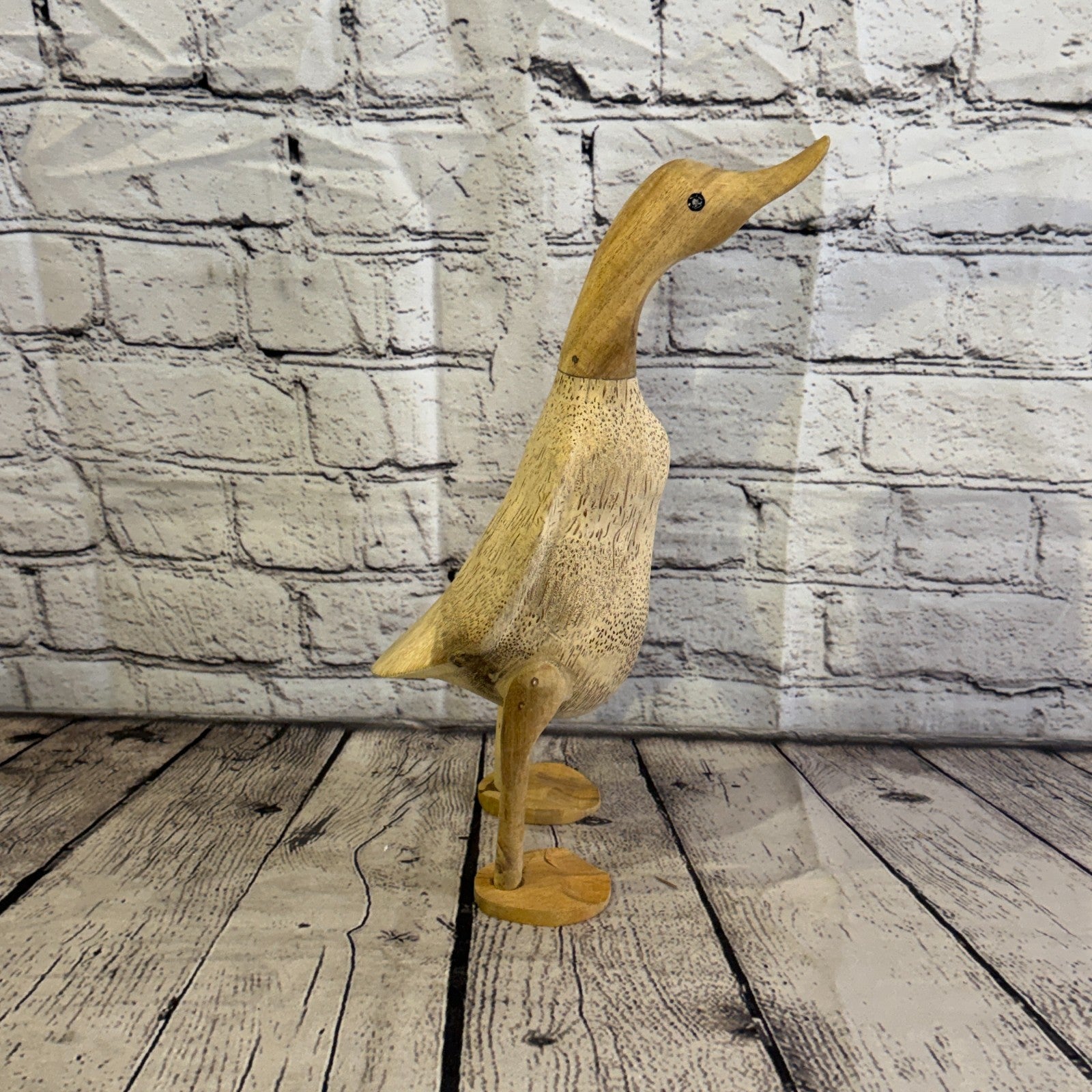 Looking Forward 30cm Tall Wooden Smooth Duckling Baby Duck Bamboo Root Fairtrade3