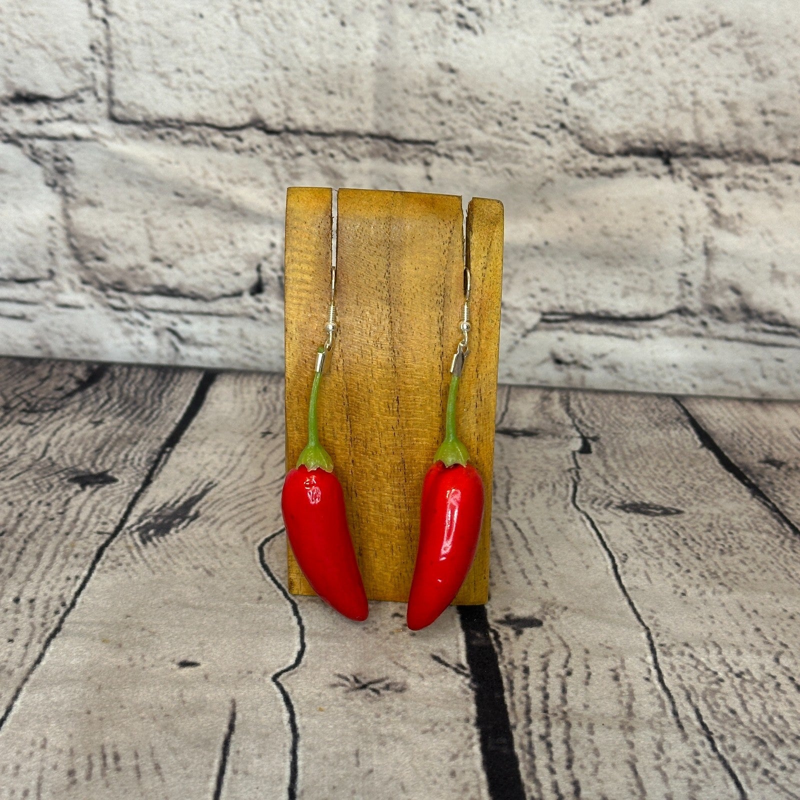 Chili Plastic Novelty Party Dangle Drop Earrings Handmade UK Jewellery0