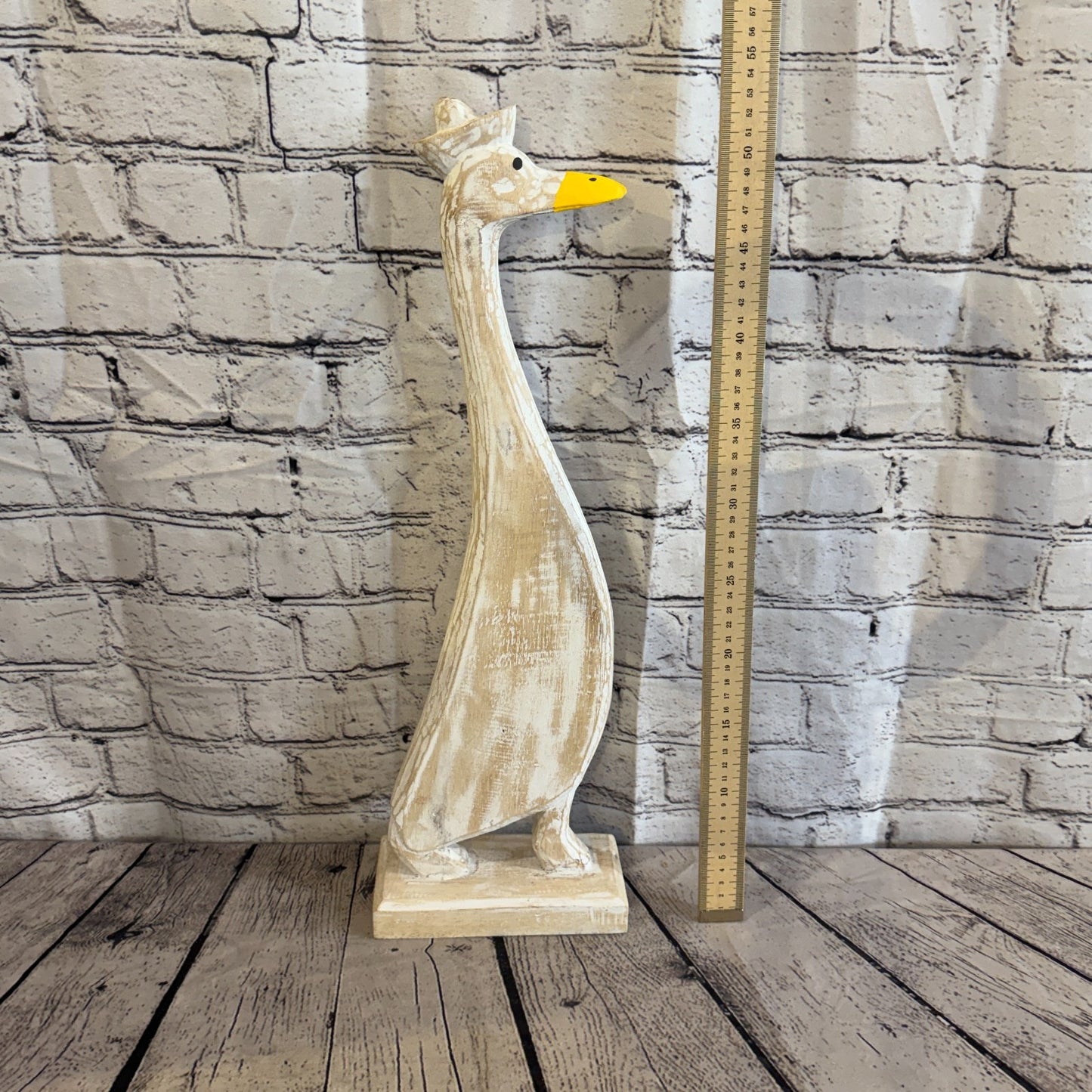 Looking Forward 50cm Tall Wooden White Duckling Baby Duck Shabby Wood Fairtrade5