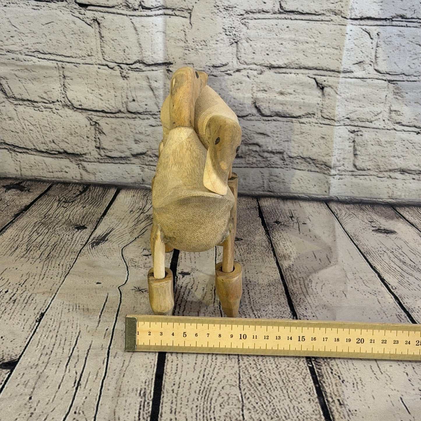 25cm x 20cm Wooden Hugging Duck Bamboo Root Romantic Vintage Rustic Funny Gift7