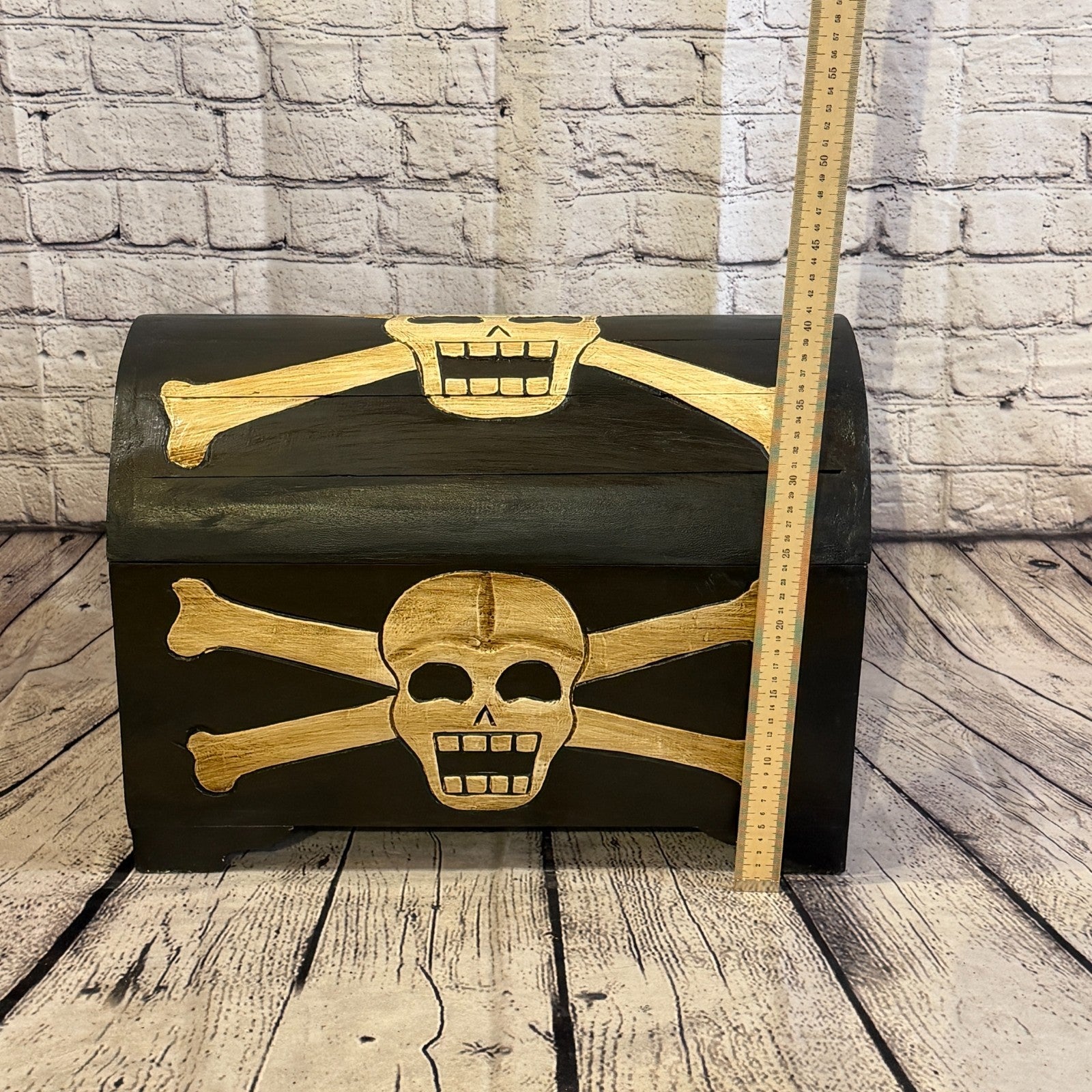 50cm x 35cm x 30cm Wood Gothic Pirate Chest Skull Coffin Jewellery Trinket Box6