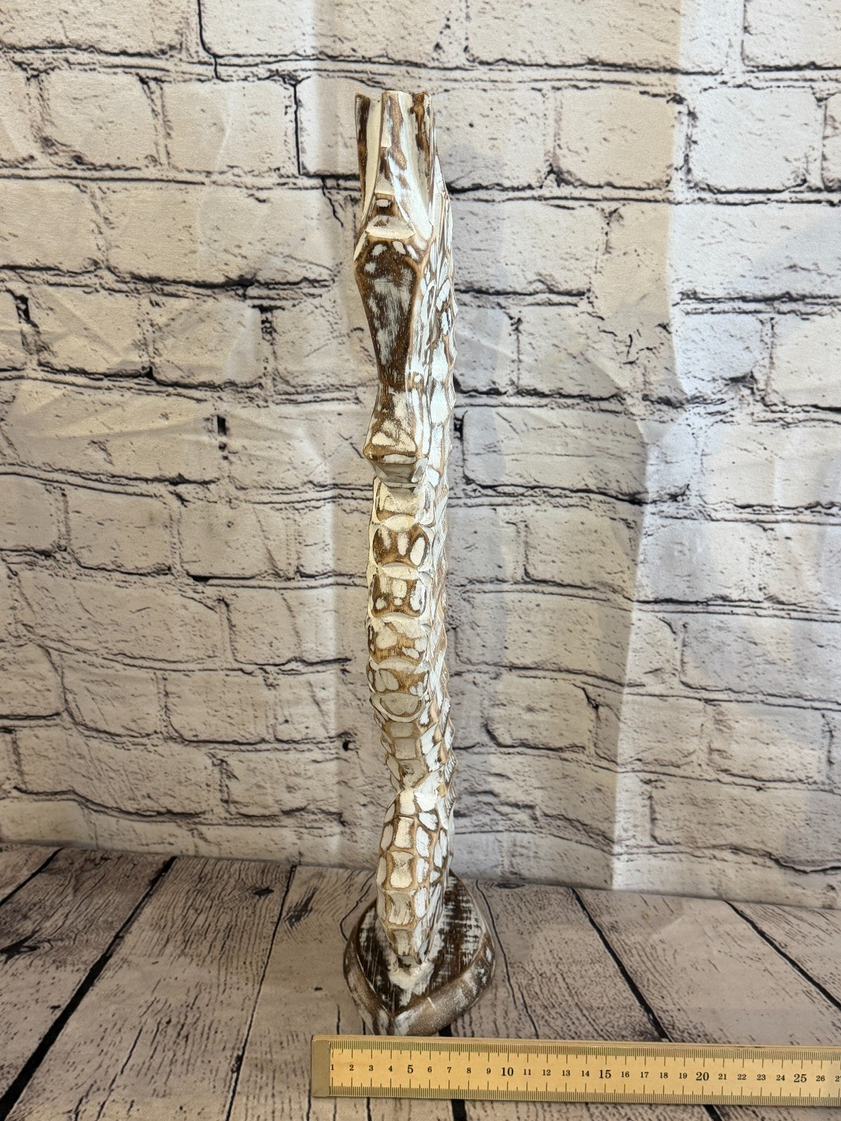 50cm Brown Wooden Shabby Seahorse Statue Ornament Fair Trade Handcarved7