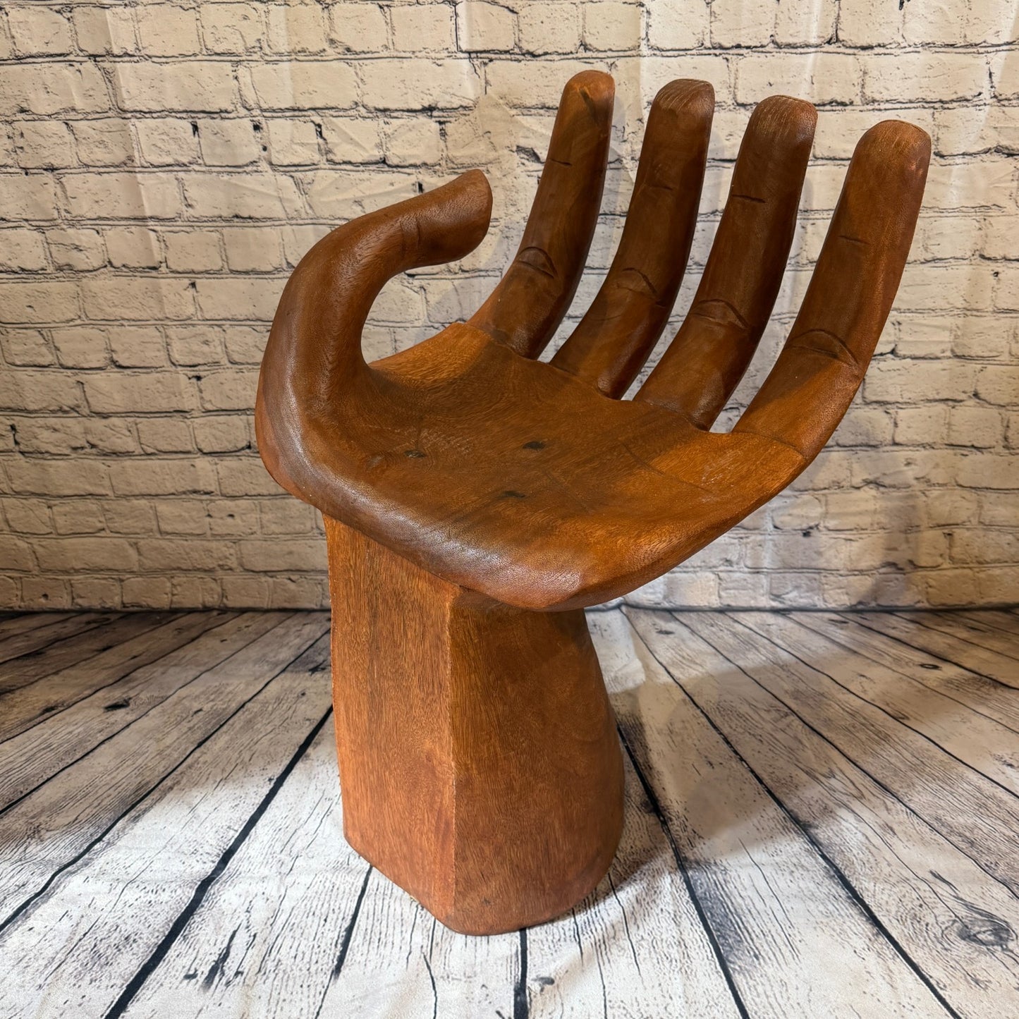 70cm x 40cm x 35cm Right Hand Indonesian Carve Hand Chair Wood Carving Sculpture0